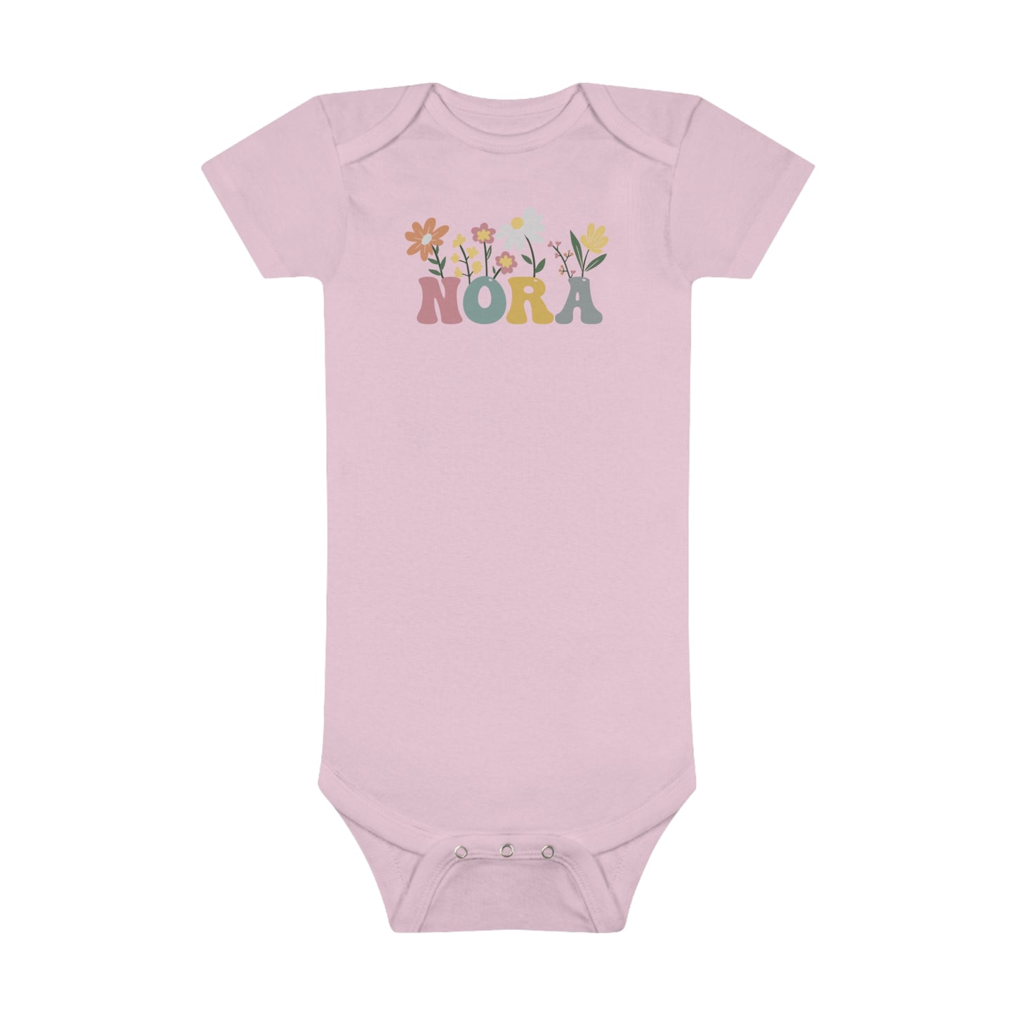 Newborn Flower Name Baby Short Sleeve Onesie® - Amazing Faith Designs