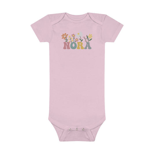 Newborn Flower Name Baby Short Sleeve Onesie® - Amazing Faith Designs