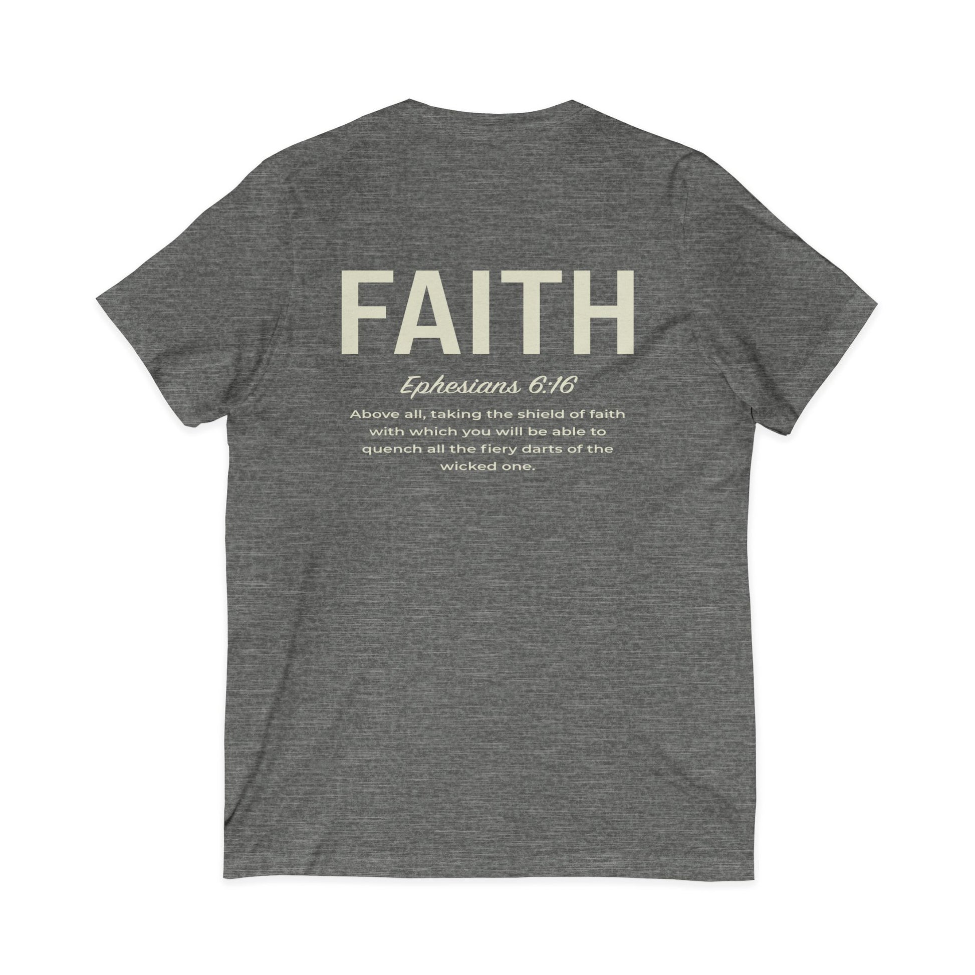 Faith Shield V-Neck Christian Shirt - Amazing Faith Designs