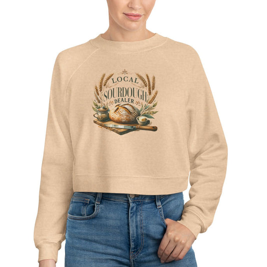 Cropped Fleece Pullover — "Local Seafood, Slow Roasted Goodness" Graphic - Amazing Faith Designs