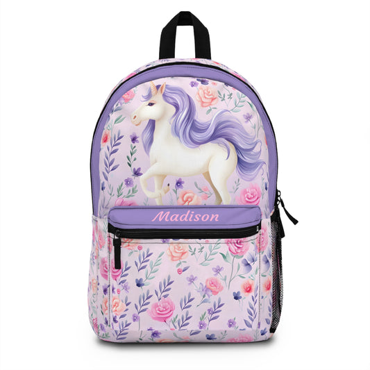 Unicorn Floral Personalized Backpack - Amazing Faith Designs
