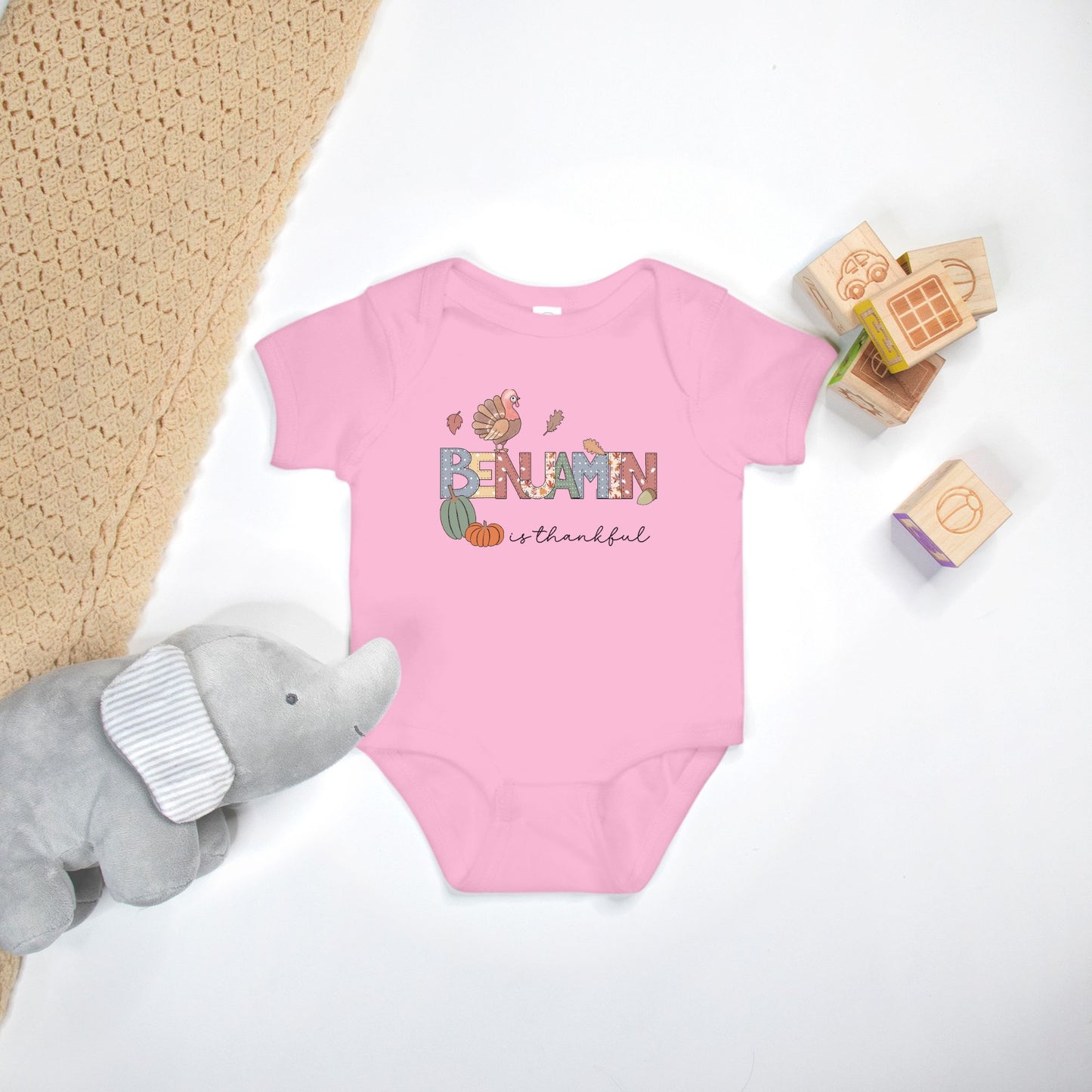 Thanksgiving Personalized Infant Onesie - Amazing Faith Designs