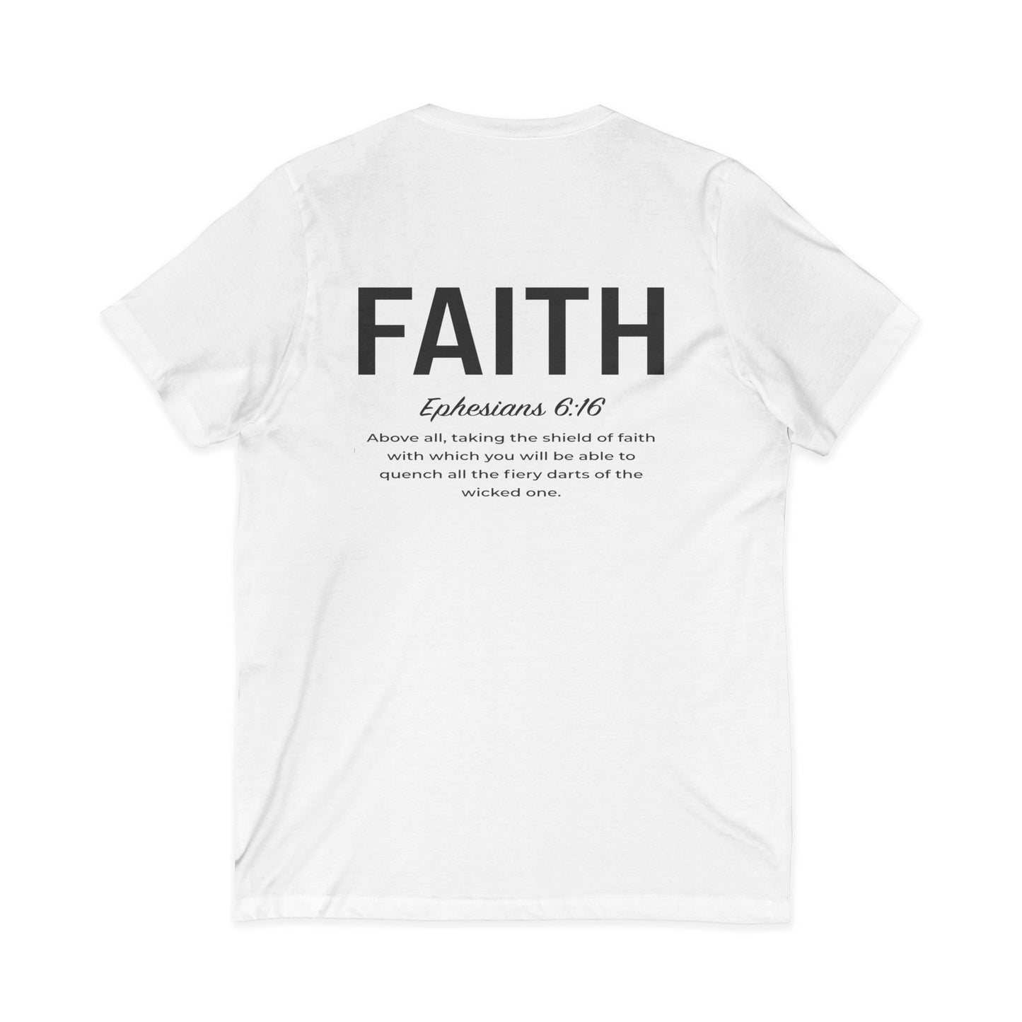 Faith Shield V-Neck Christian Shirt - Amazing Faith Designs
