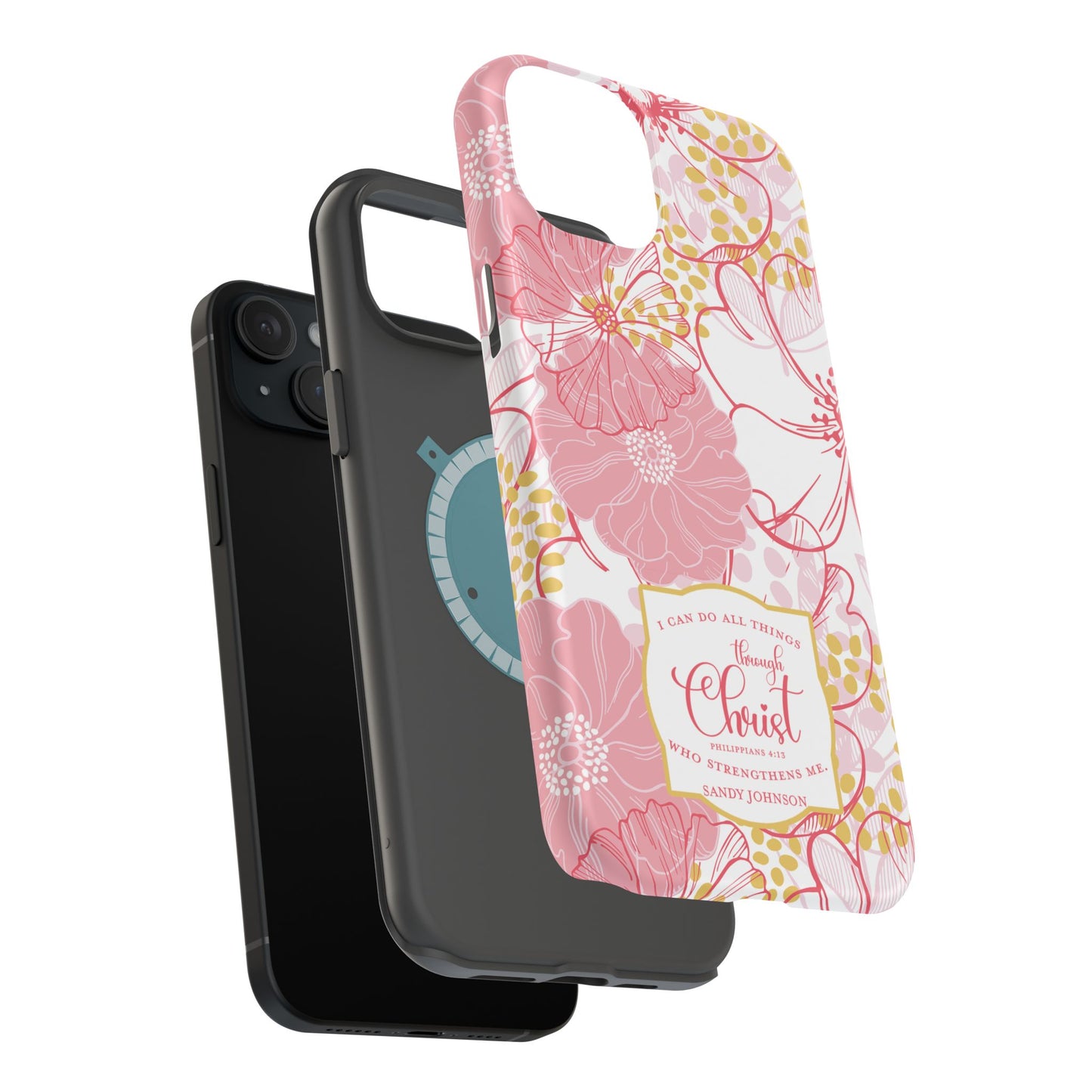 Christian Phone Case | Pink Floral | MagSafe Tough Cases - Amazing Faith Designs