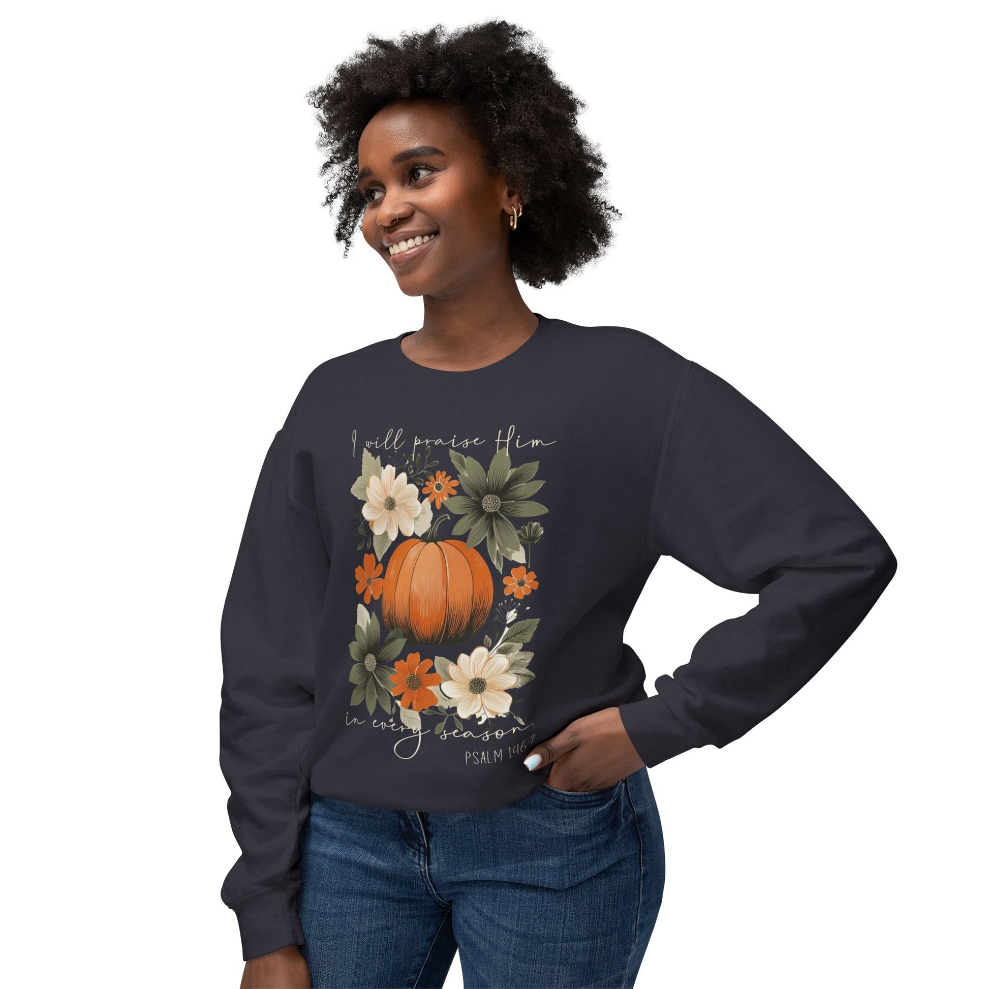 Christian Fall Sweatshirt | Psalm 146:2 - Amazing Faith Designs