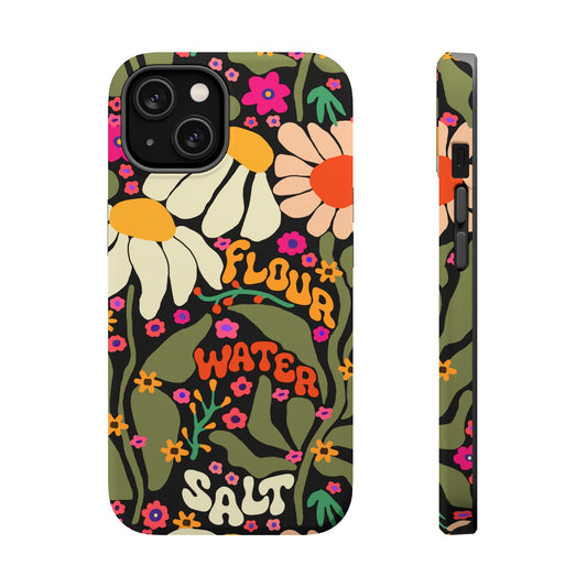 Flour Water Salt Retro Floral Phone Case | MagSafe iPhone 17 16 15 14 13 - Amazing Faith Designs