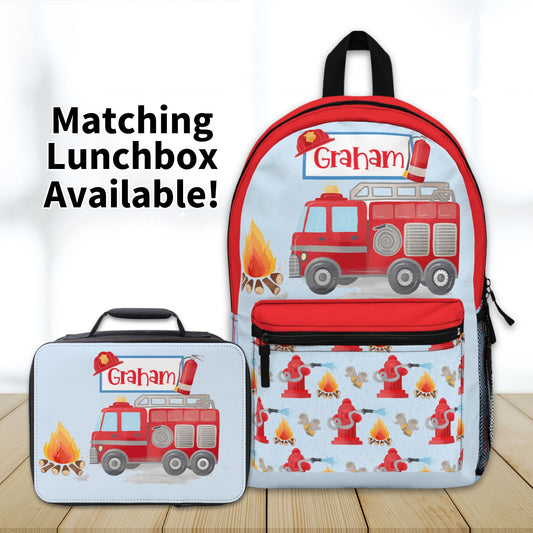 Firetruck Personalized Lunch Box - Amazing Faith Designs