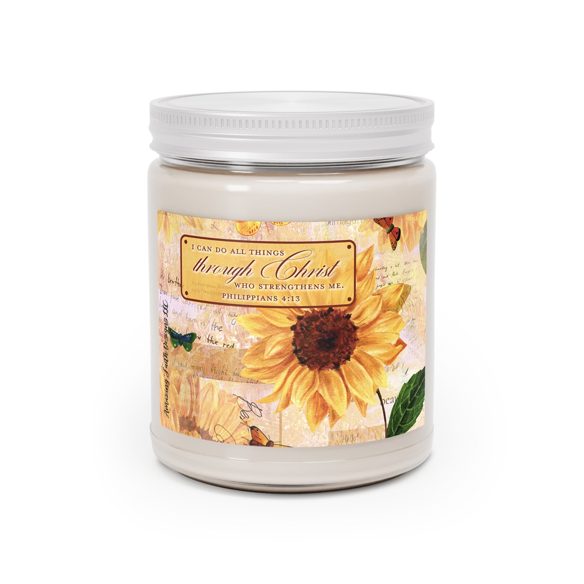 Sunflower Christian Candle, Vanilla Bean, Sea Breeze, Comfort Spice Scented Candles, 9oz Printify