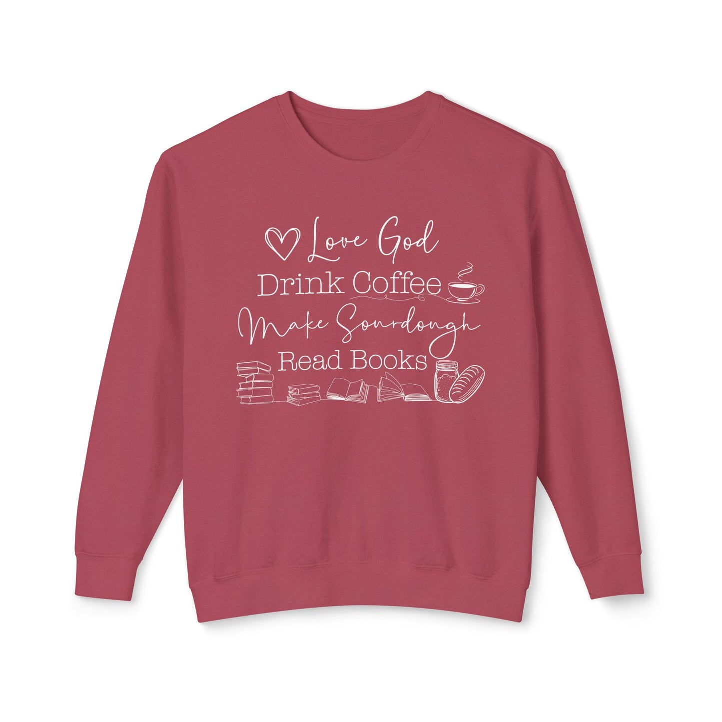 God Coffee Books Sourdough Lightweight Sweatshirt - Amazing Faith Designs