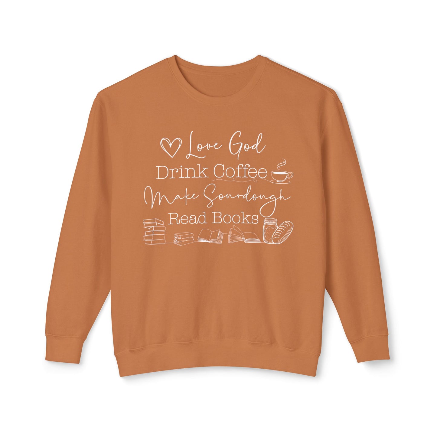 God Coffee Books Sourdough Lightweight Sweatshirt - Amazing Faith Designs