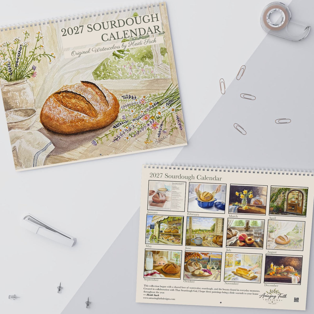 2027 Sourdough Watercolor Calendar