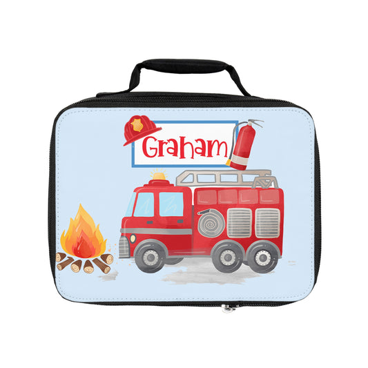 Firetruck Personalized Lunch Box - Amazing Faith Designs