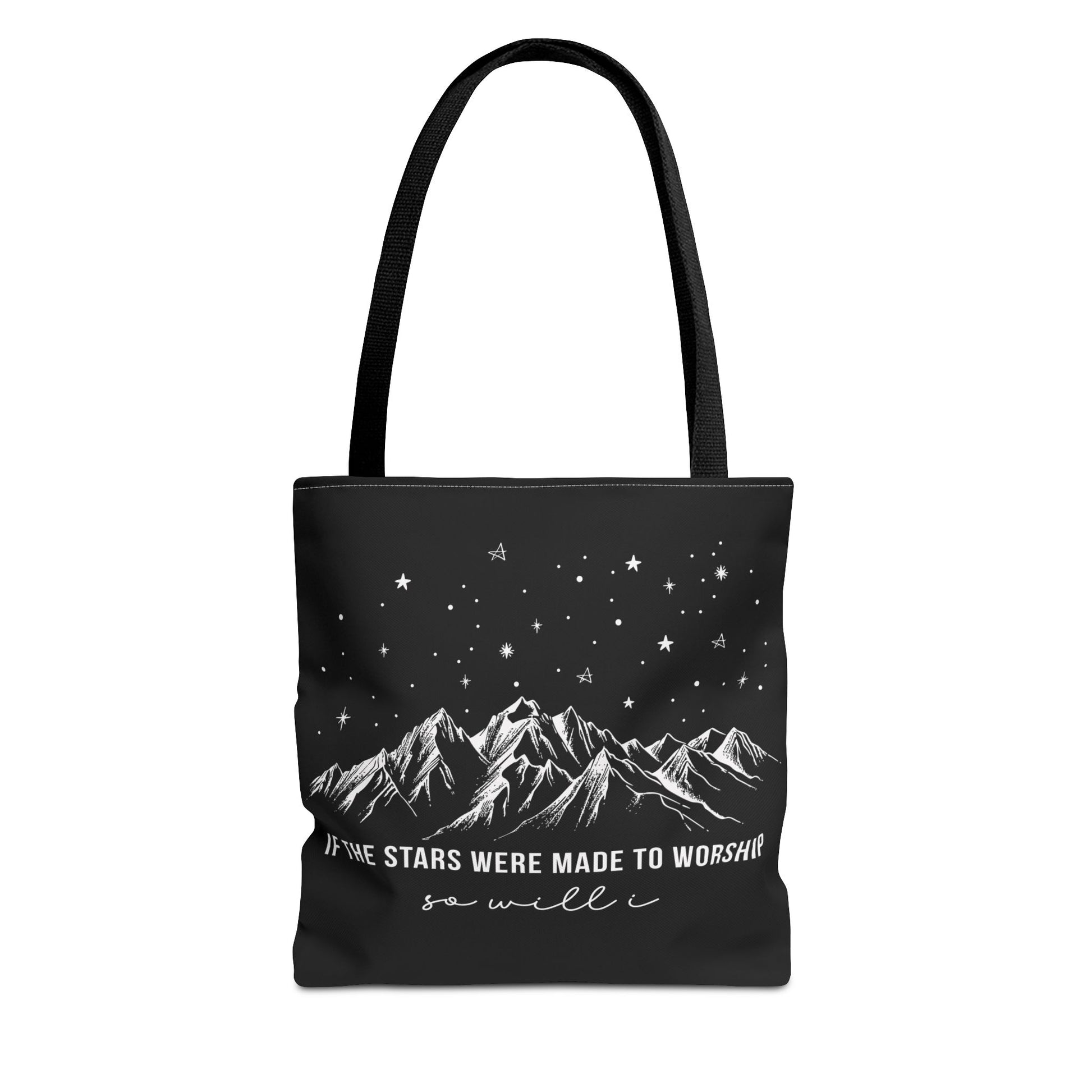 Christian Tote Bag — "If the Stars Were Made to Worship, So Will I" - Amazing Faith Designs