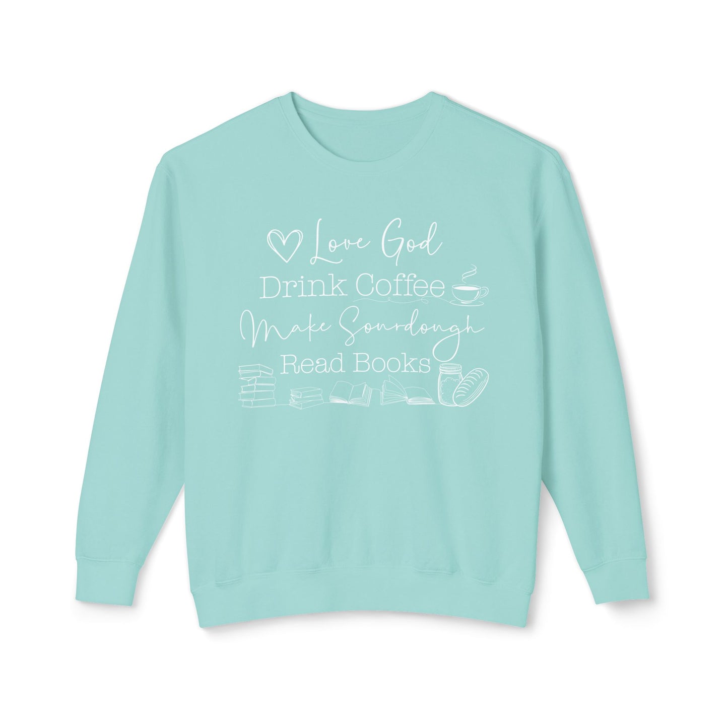 God Coffee Books Sourdough Lightweight Sweatshirt - Amazing Faith Designs