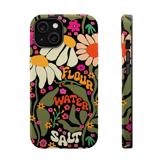 Flour Water Salt Retro Floral Phone Case | MagSafe iPhone 17 16 15 14 13 - Amazing Faith Designs