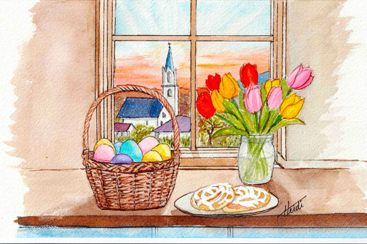 Easter Morning Sourdough Original Watercolor Painting - Amazing Faith Designs