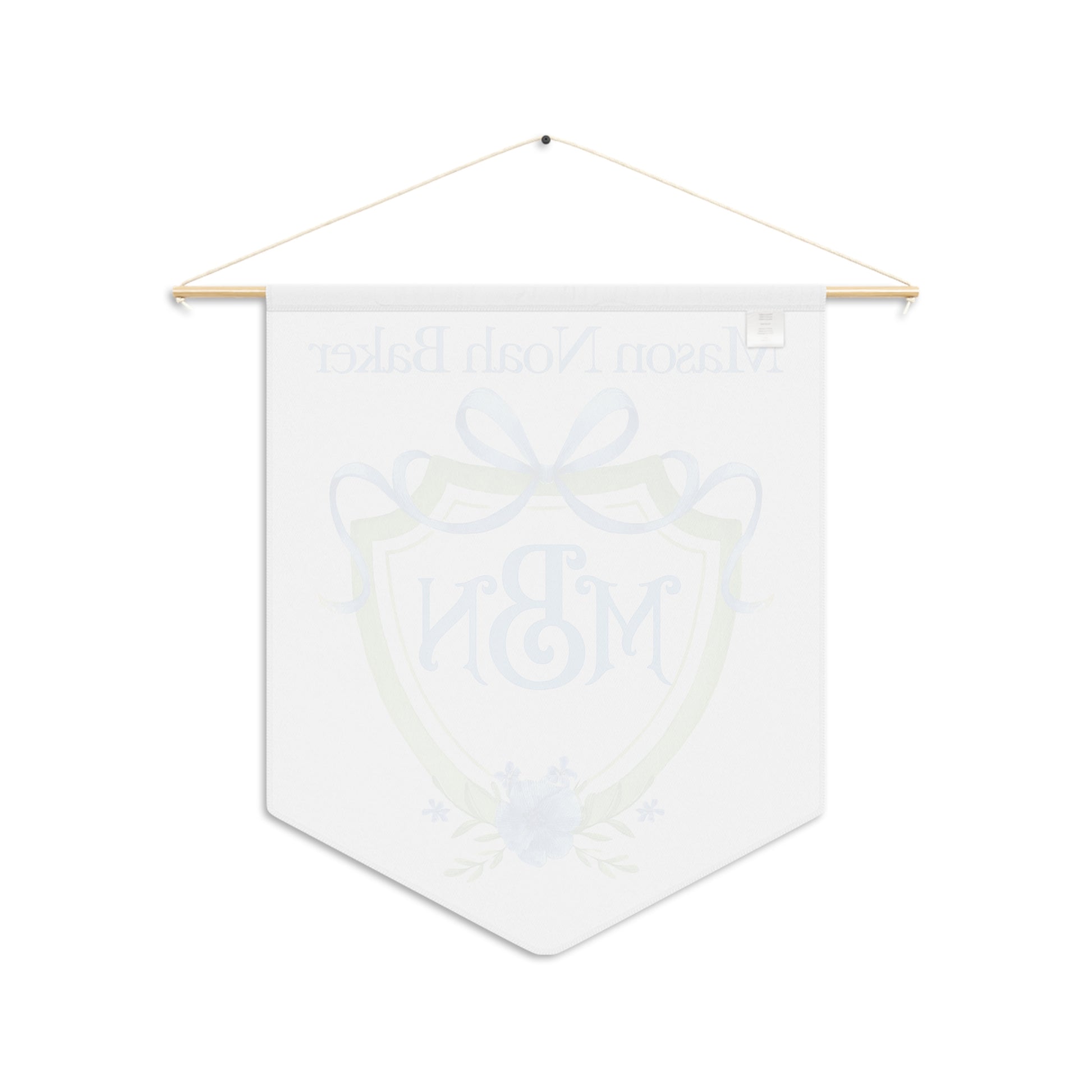 Custom Baby Banner, Green Crest Nursery Pennant - Amazing Faith Designs