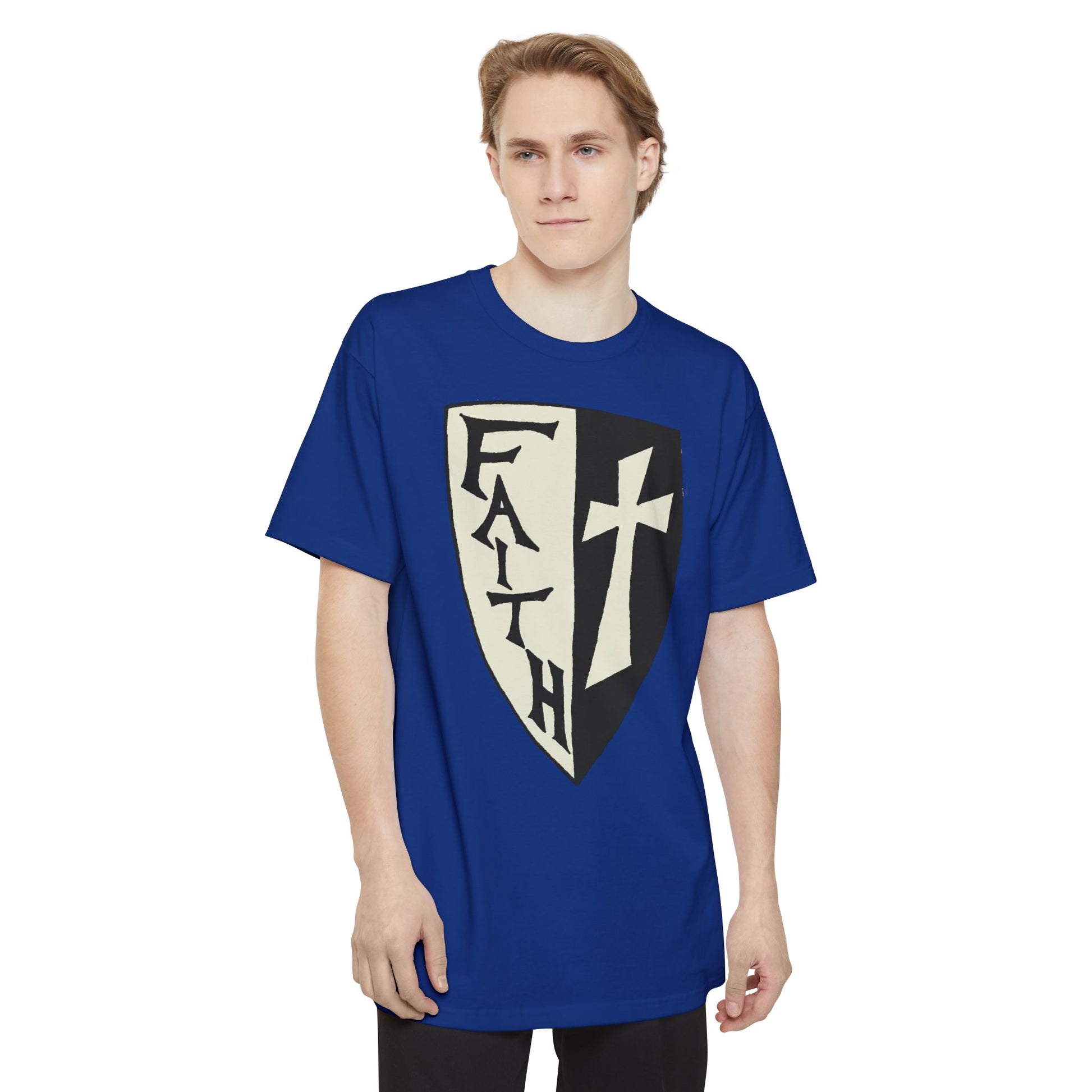 Faith Shield Big and Tall T-Shirt - Amazing Faith Designs