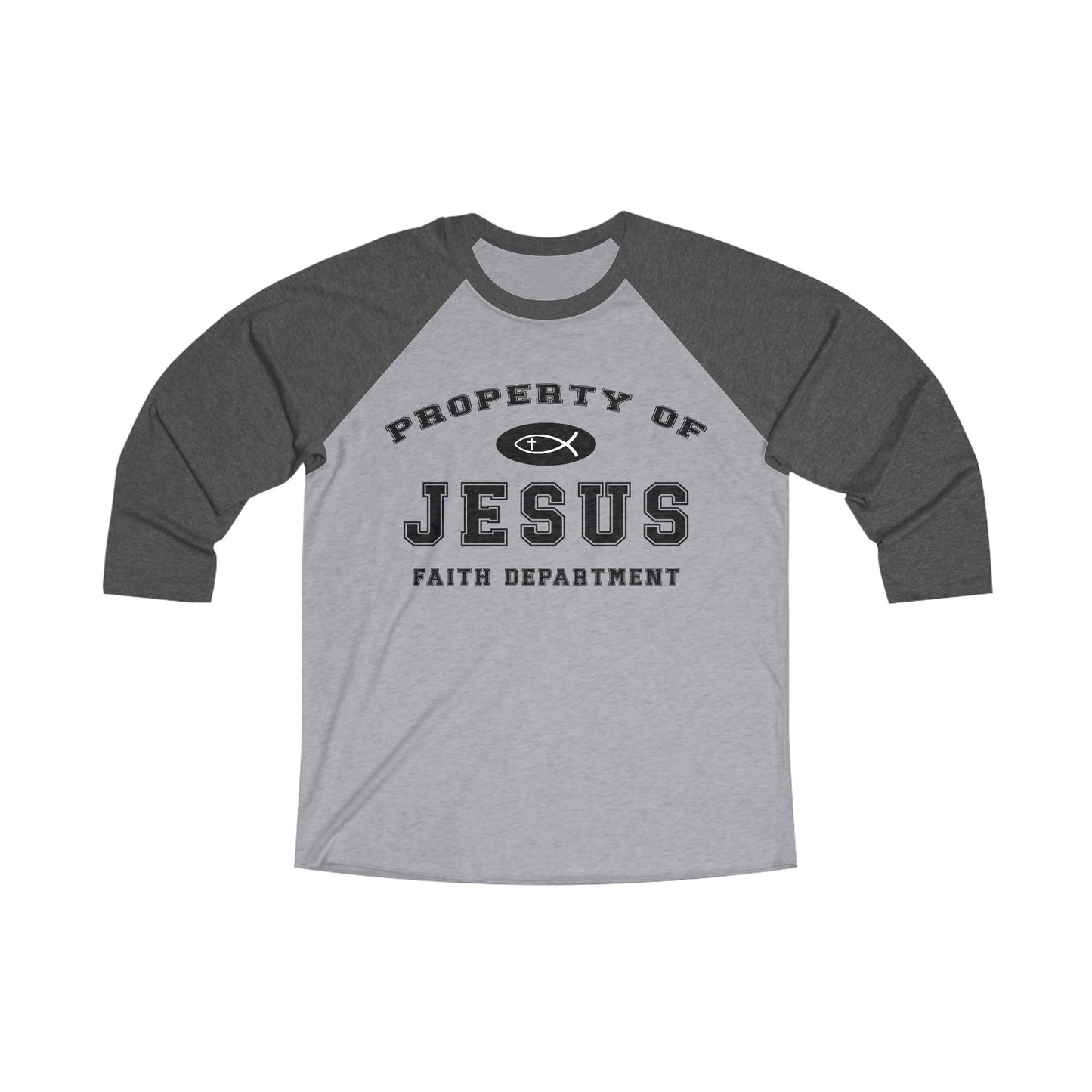 Property of Jesus Unisex Tri-Blend 3 Raglan Tee - Amazing Faith Designs