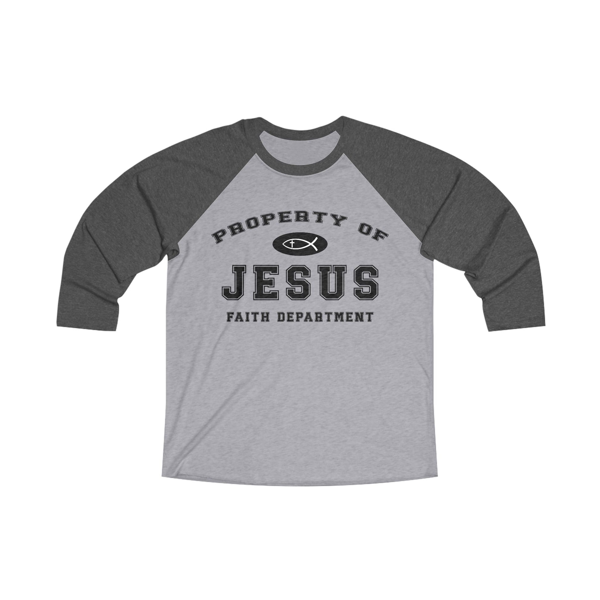 Property of Jesus Unisex Tri-Blend 3 Raglan Tee - Amazing Faith Designs