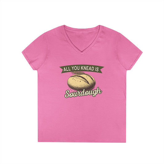All You Knead is Sourdough Bakery V-Neck Shirt - Logo on Back - Amazing Faith Designs