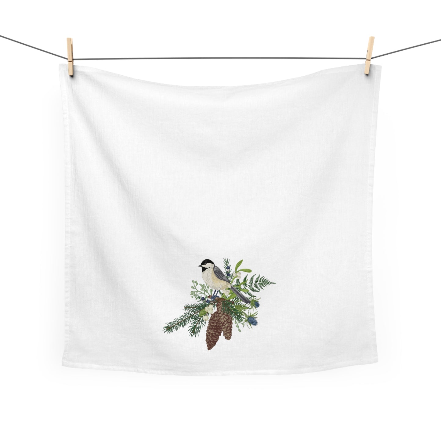 Chickadee Christmas Kitchen Tea Towel - Amazing Faith Designs