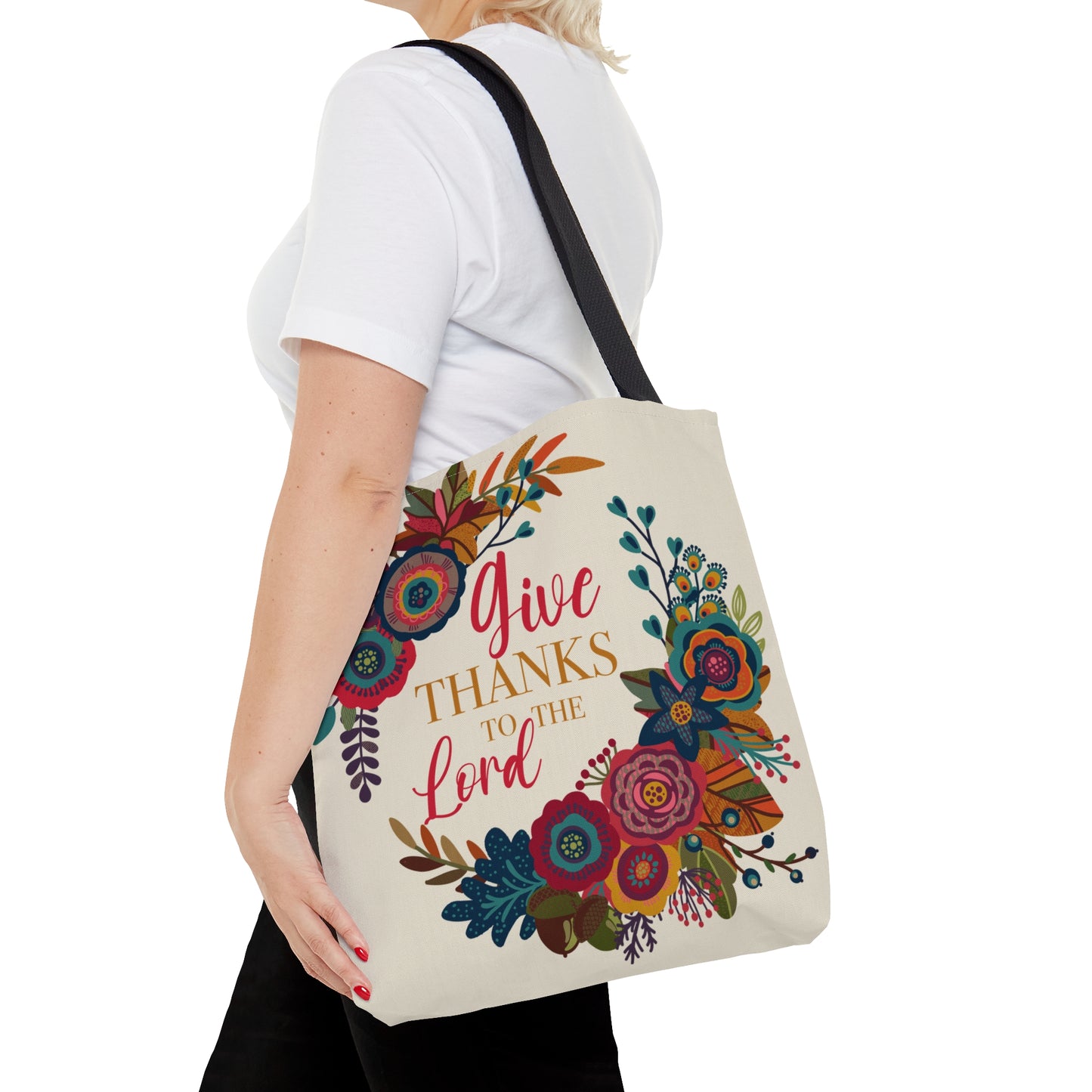 Give Thanks Tote Bag | Christian Tote Bag Printify