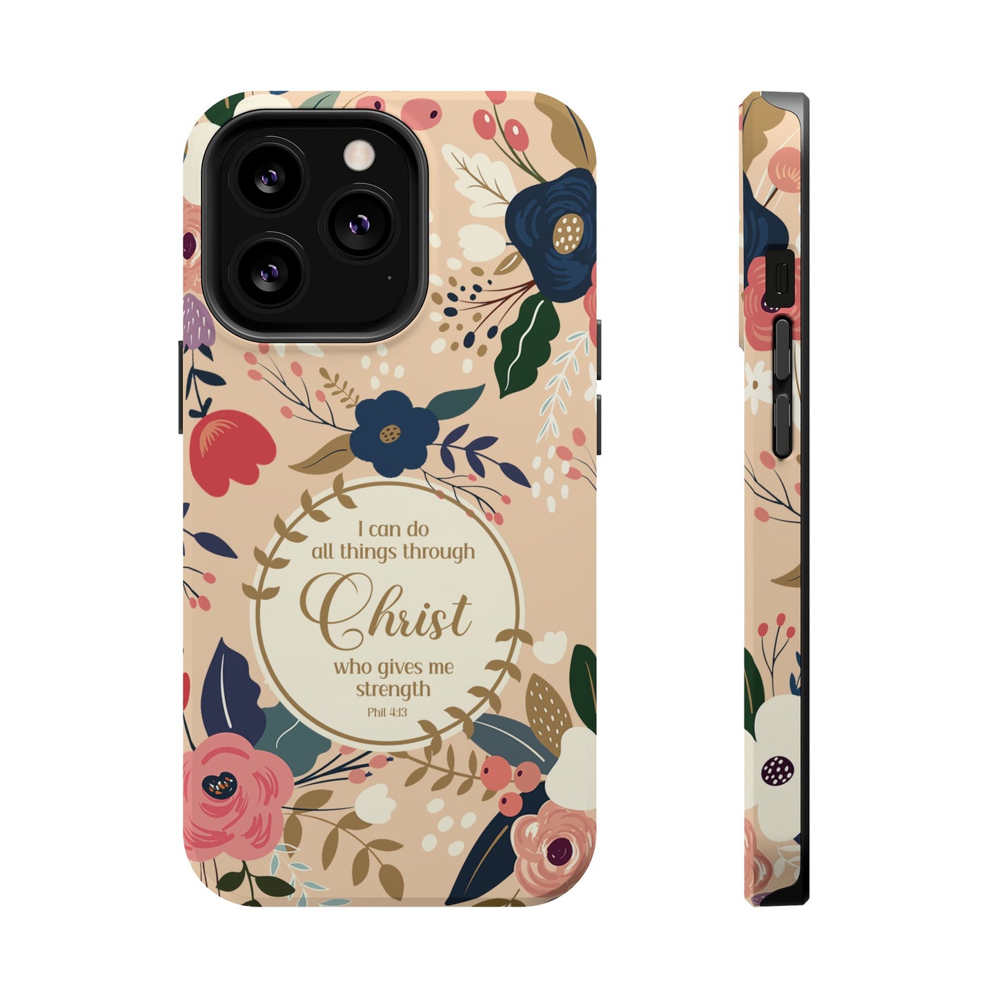 Philippians 4:13 Floral Christian MAGSAFE Phone Case - Amazing Faith Designs