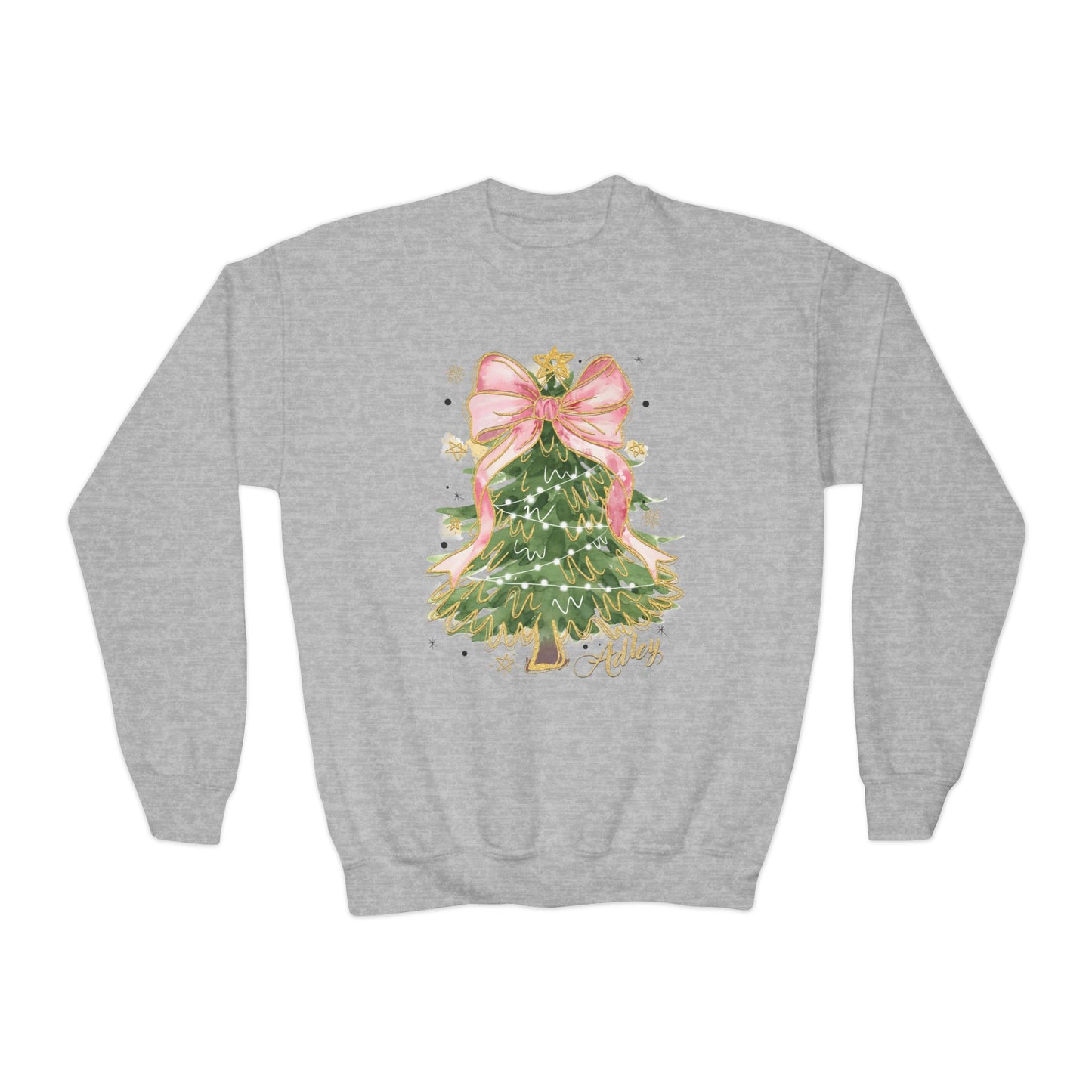 Glitter Christmas Tree Youth Sweatshirt - Amazing Faith Designs