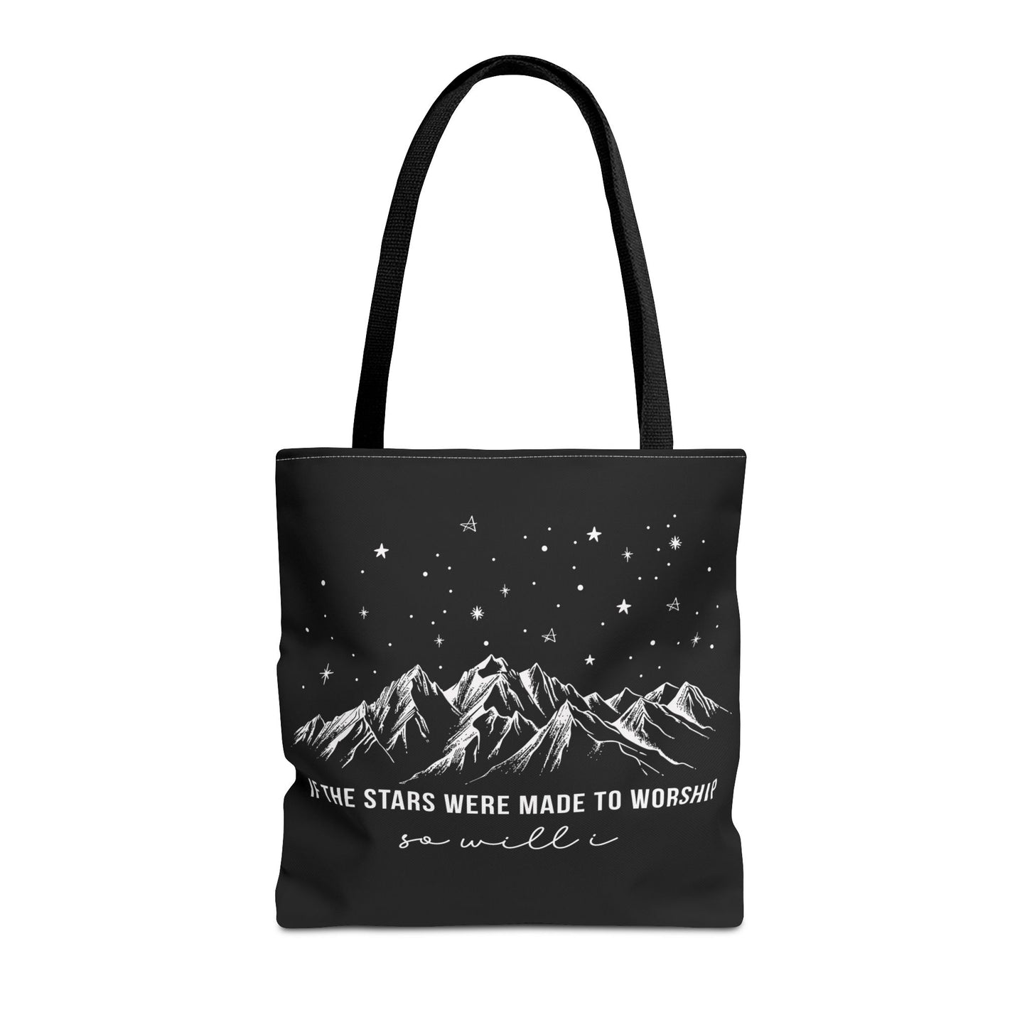 Christian Tote Bag — "If the Stars Were Made to Worship, So Will I" - Amazing Faith Designs