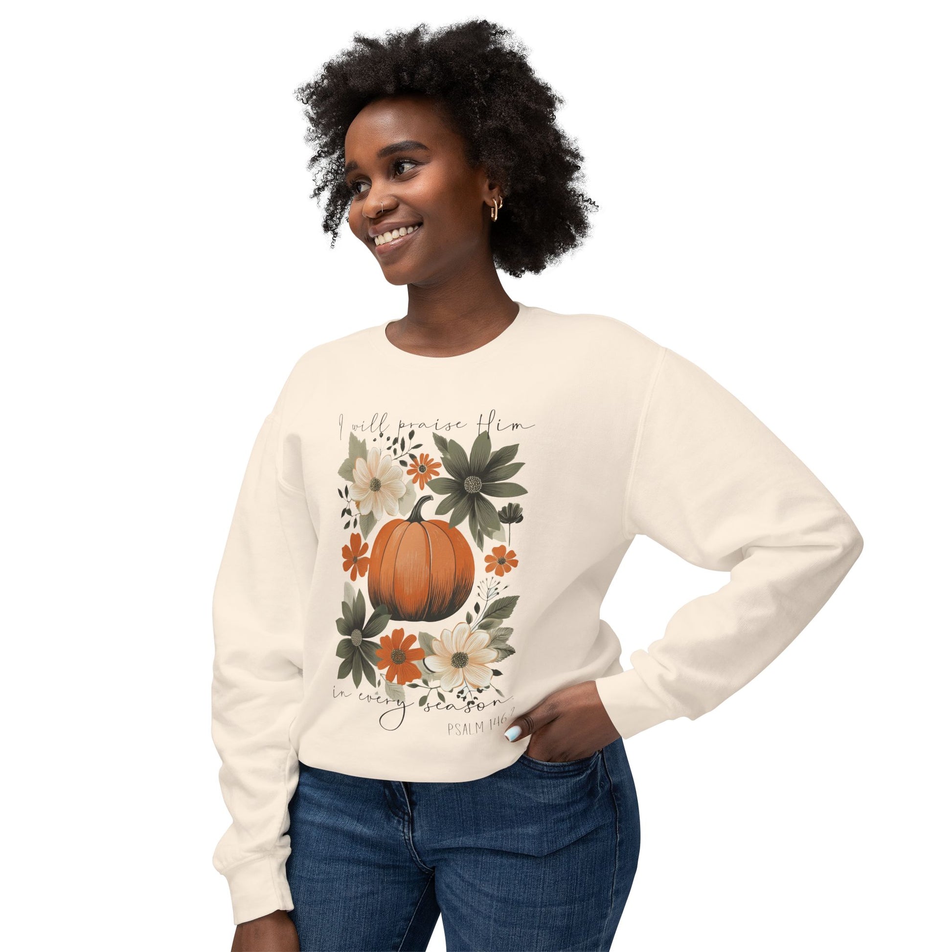 Christian Fall Sweatshirt | Psalm 146:2 - Amazing Faith Designs