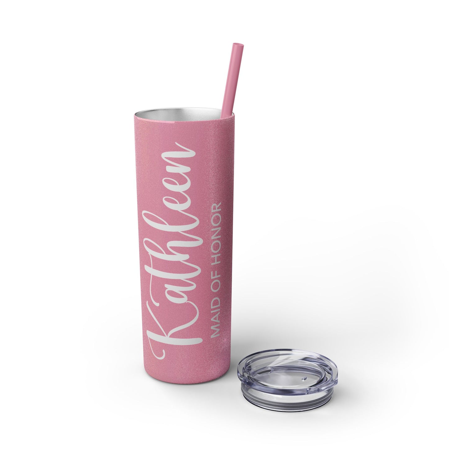 Bridesmaid Personalized Skinny Tumbler with Straw, 20oz - Amazing Faith Designs