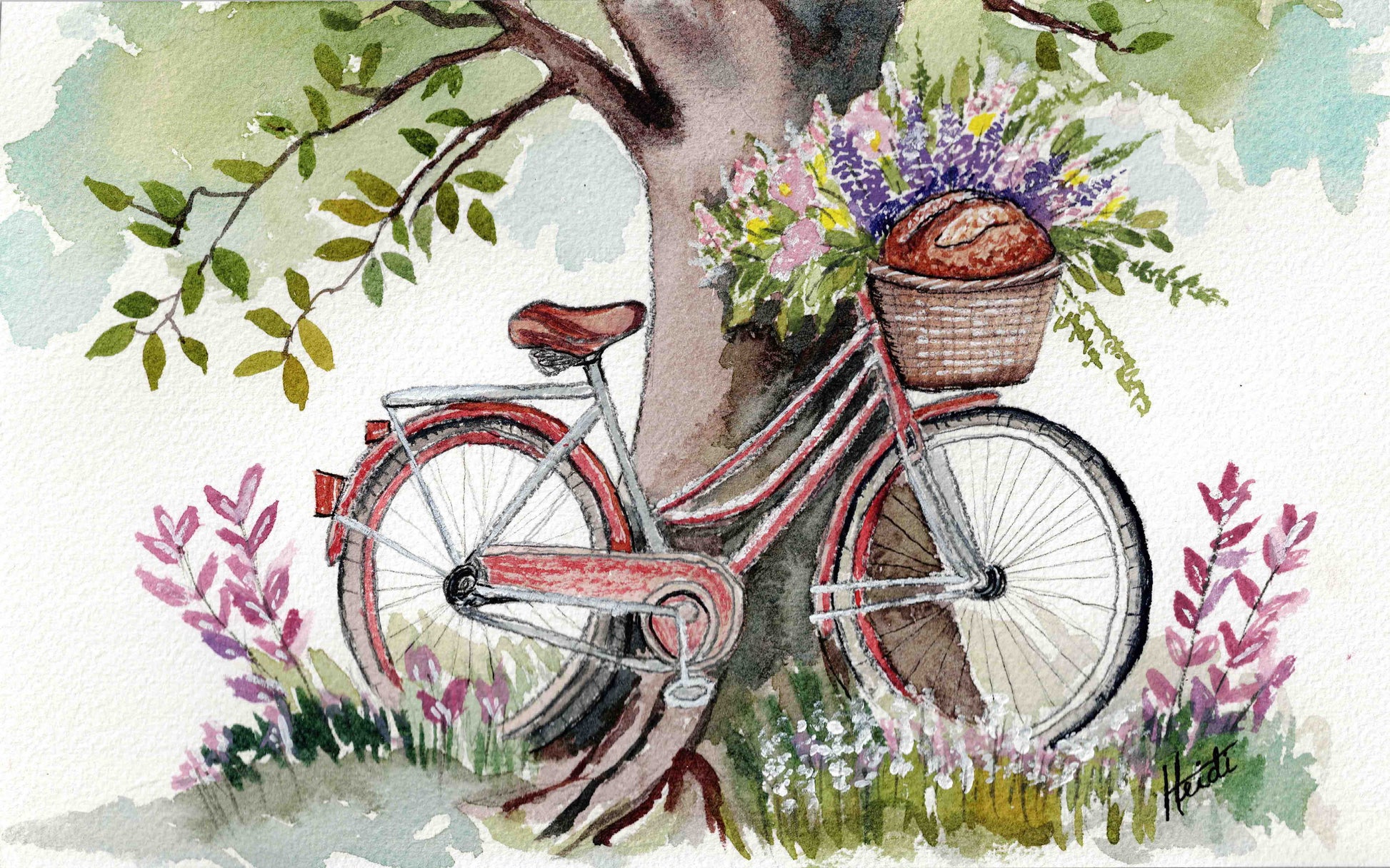 Under the May Tree - Sourdough Original Watercolor Painting - Amazing Faith Designs