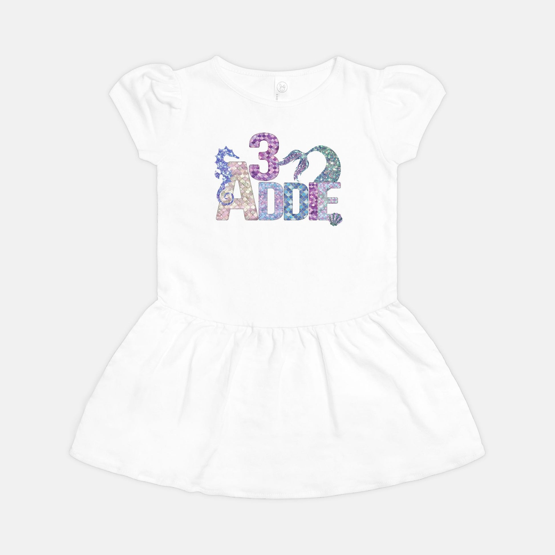 Mermaid Birthday Toddler Rib Dress - Amazing Faith Designs