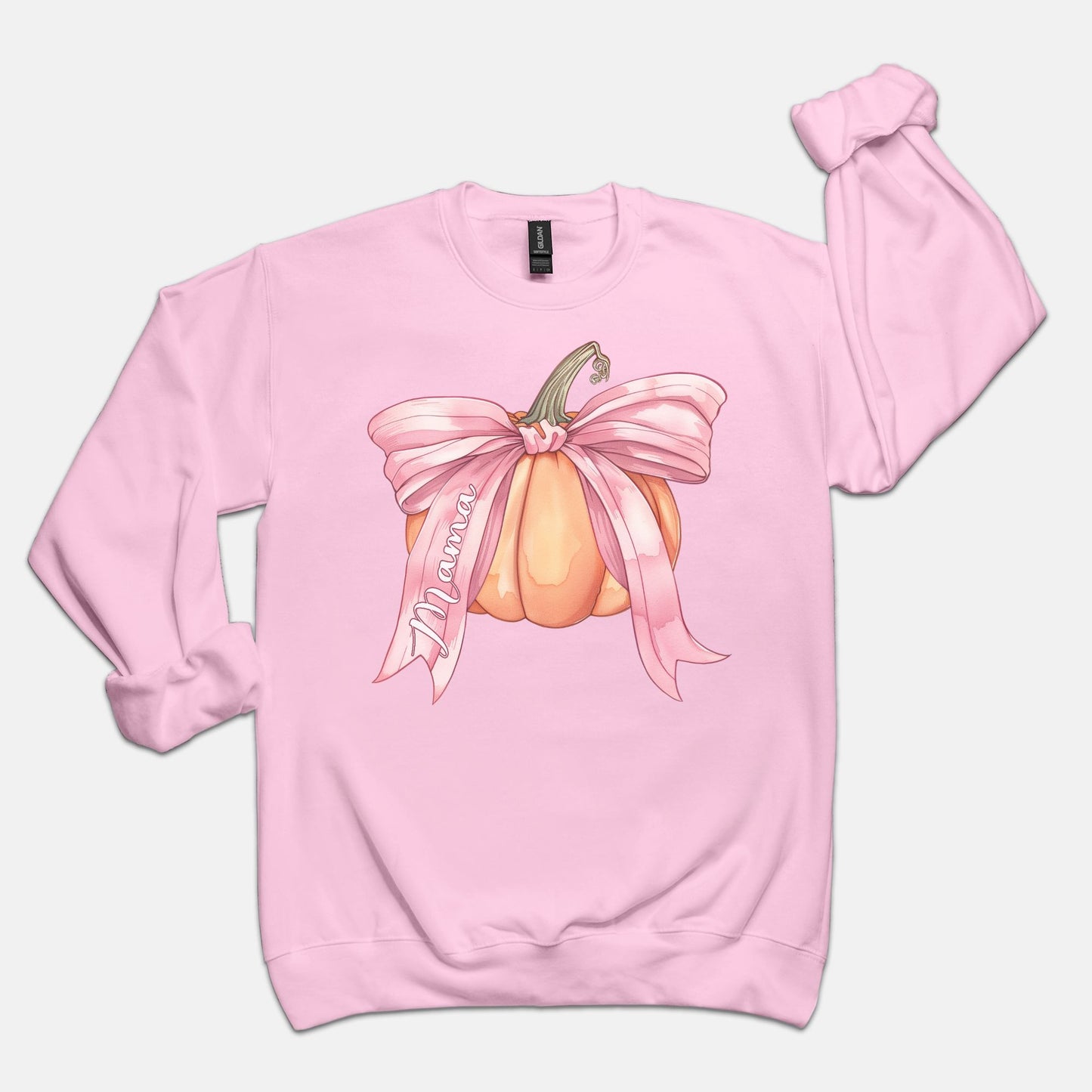 Matching Mama Pumpkin Coquette Pink Sweatshirt - Amazing Faith Designs