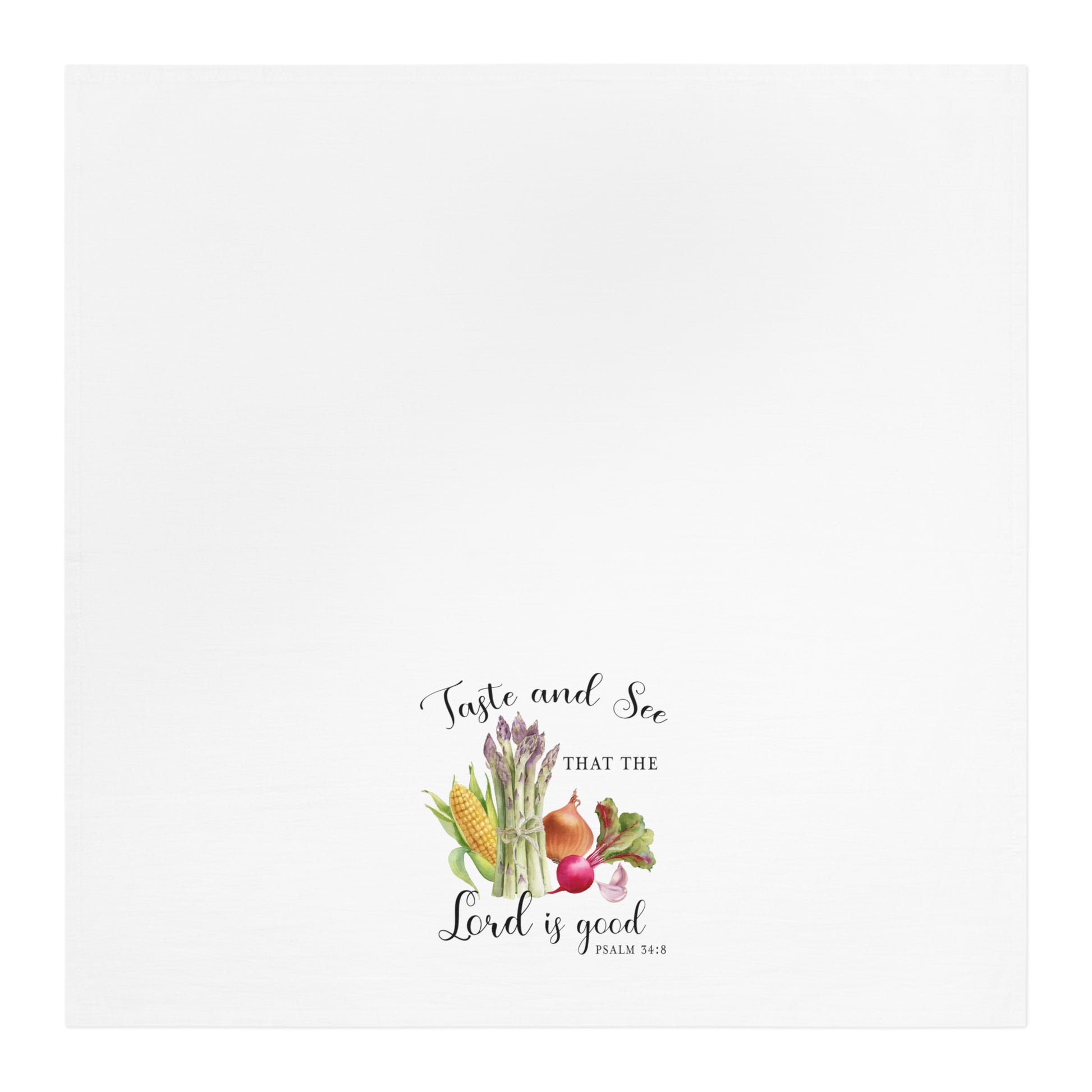 Taste and See Vegetables Scripture Tea Towel - Amazing Faith Designs