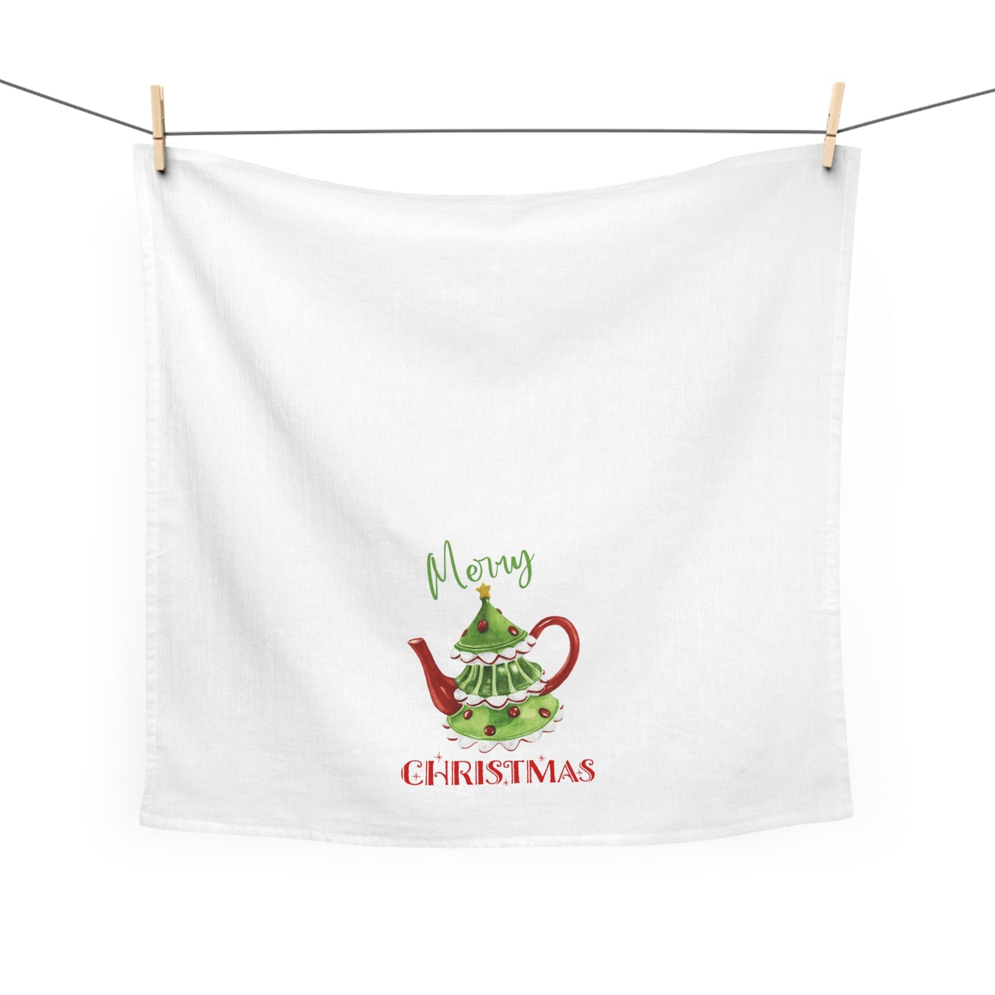Christmas Teapot Kitchen Tea Towel - Amazing Faith Designs