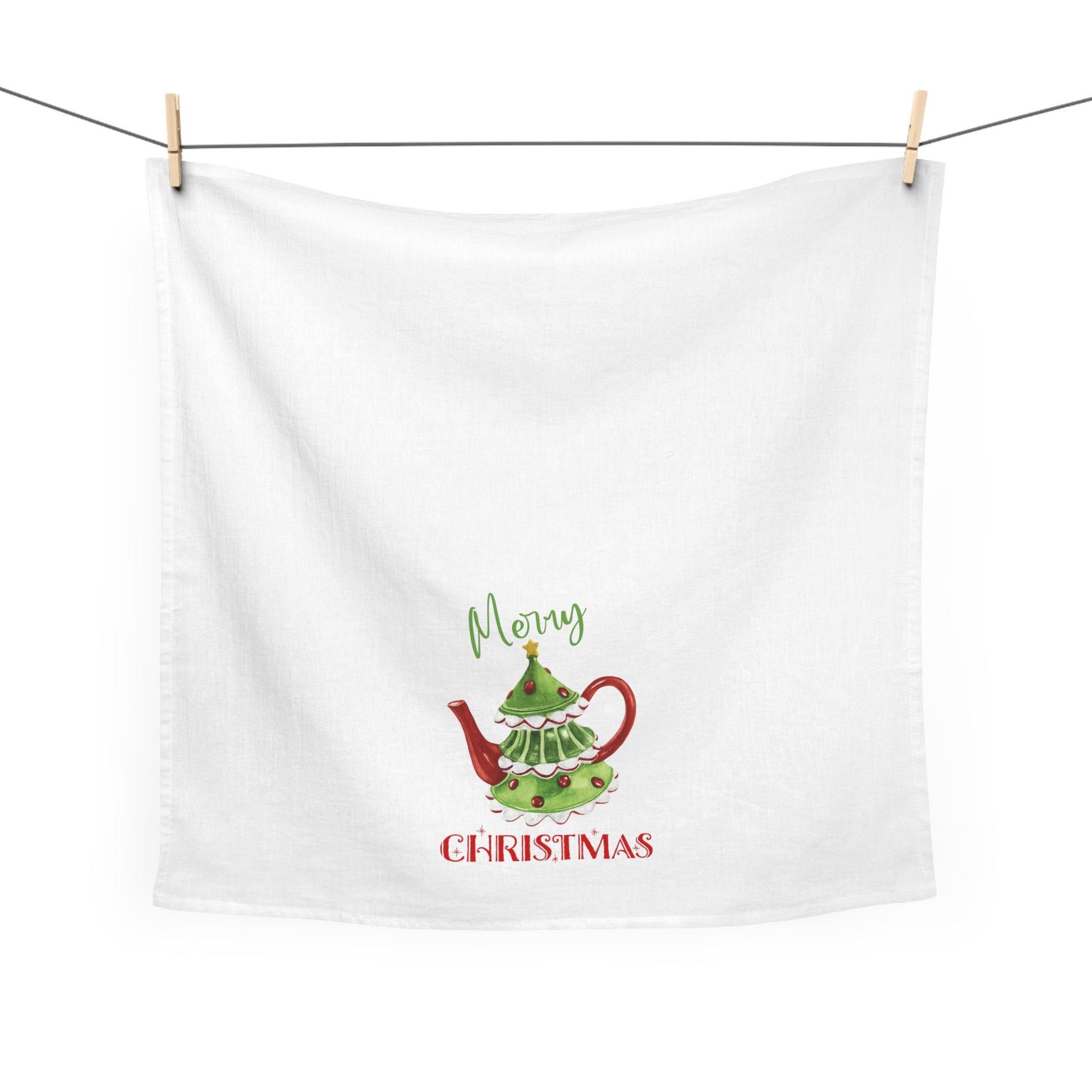 Christmas Teapot Kitchen Tea Towel - Amazing Faith Designs