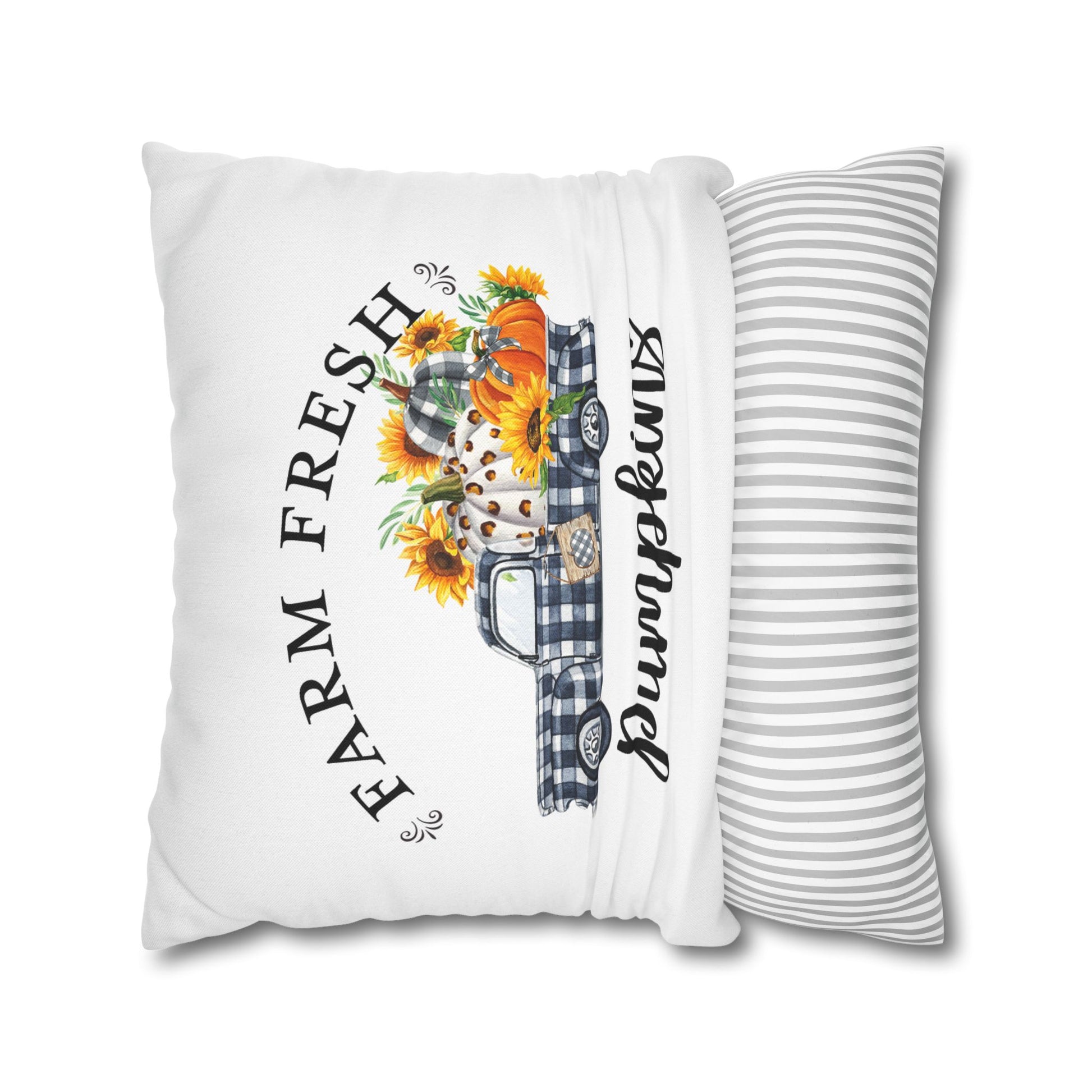 Farm Fresh Pumpkins Throw Pillow Cover - Amazing Faith Designs