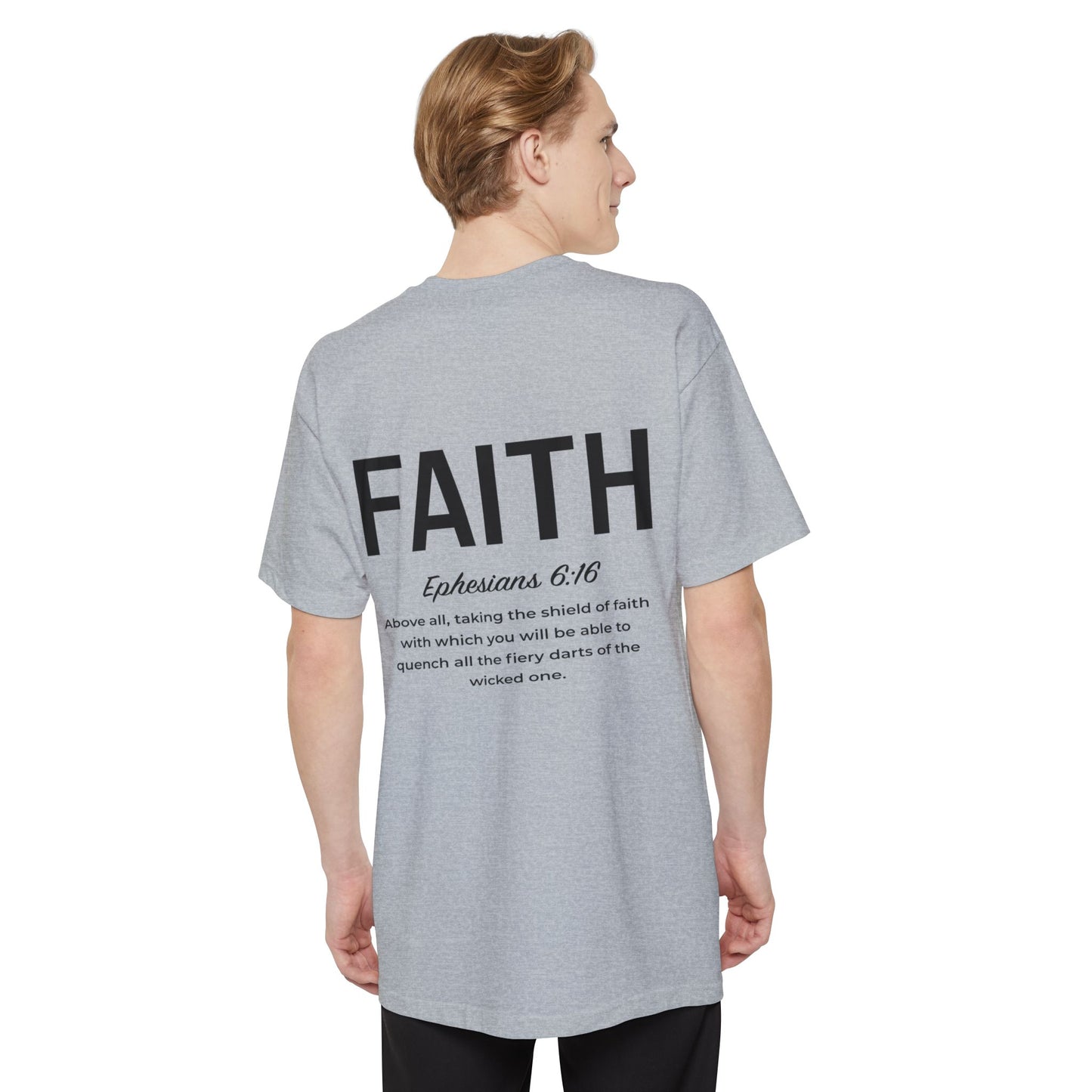Faith Shield Big and Tall T-Shirt - Amazing Faith Designs