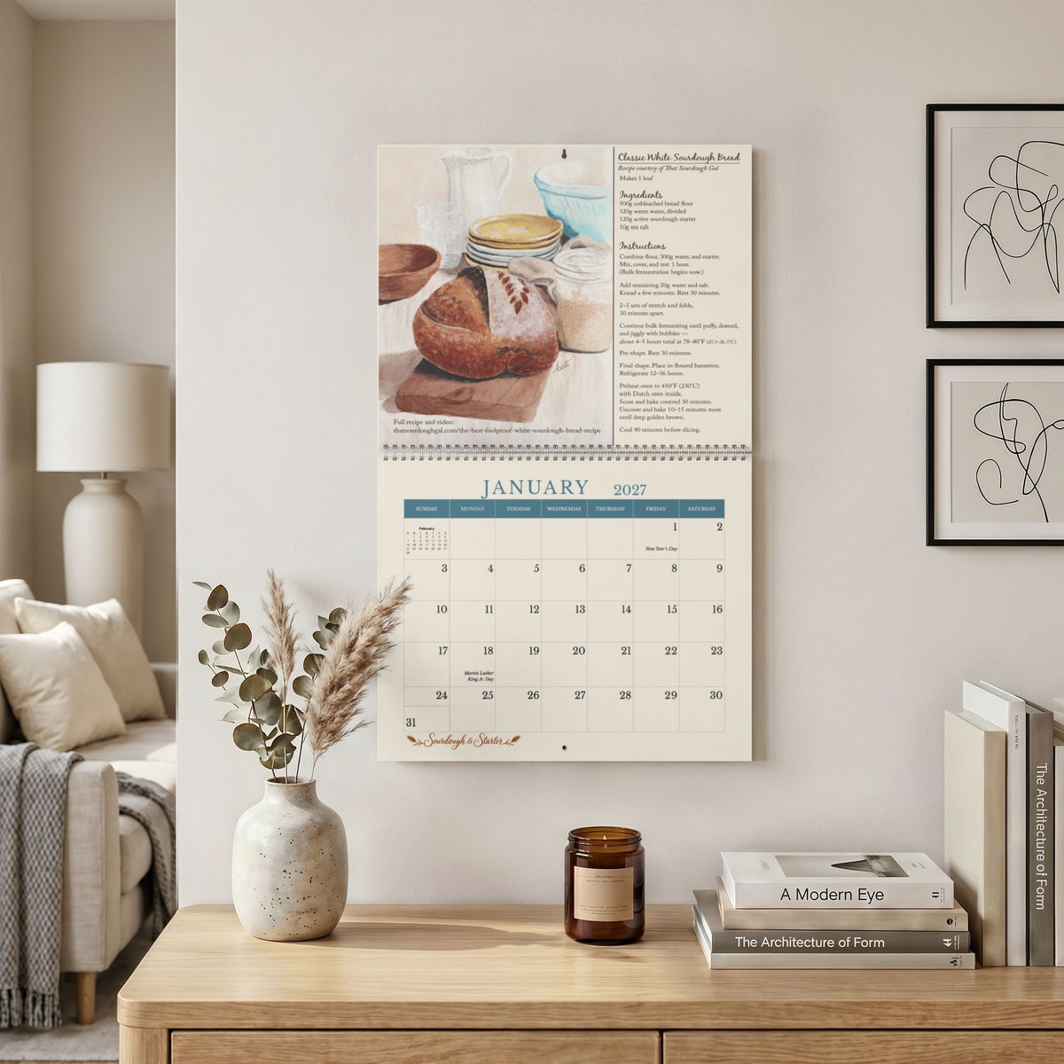 2027 Sourdough Watercolor Calendar