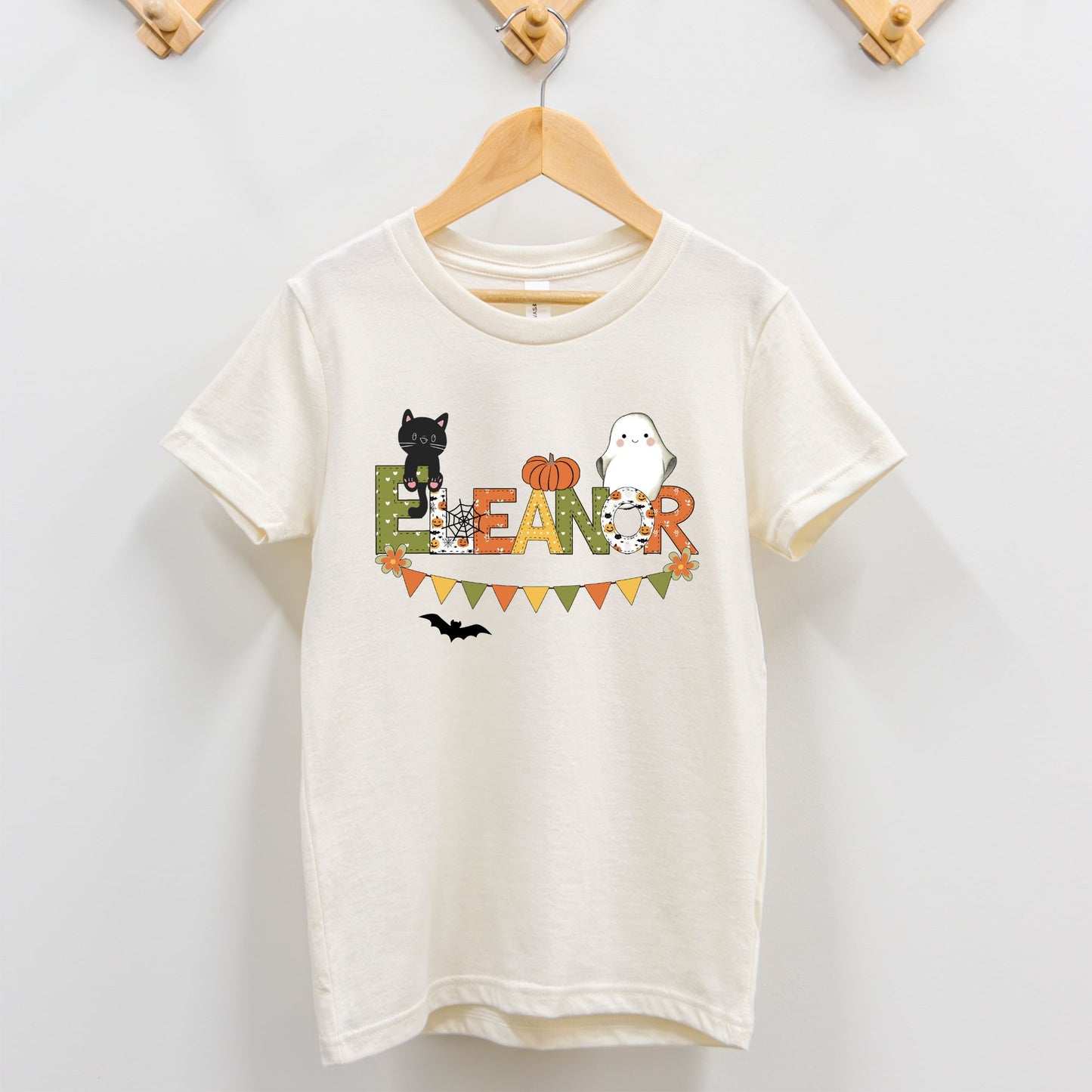 Halloween Cat and Ghost Personalized Toddler Shirt - Amazing Faith Designs