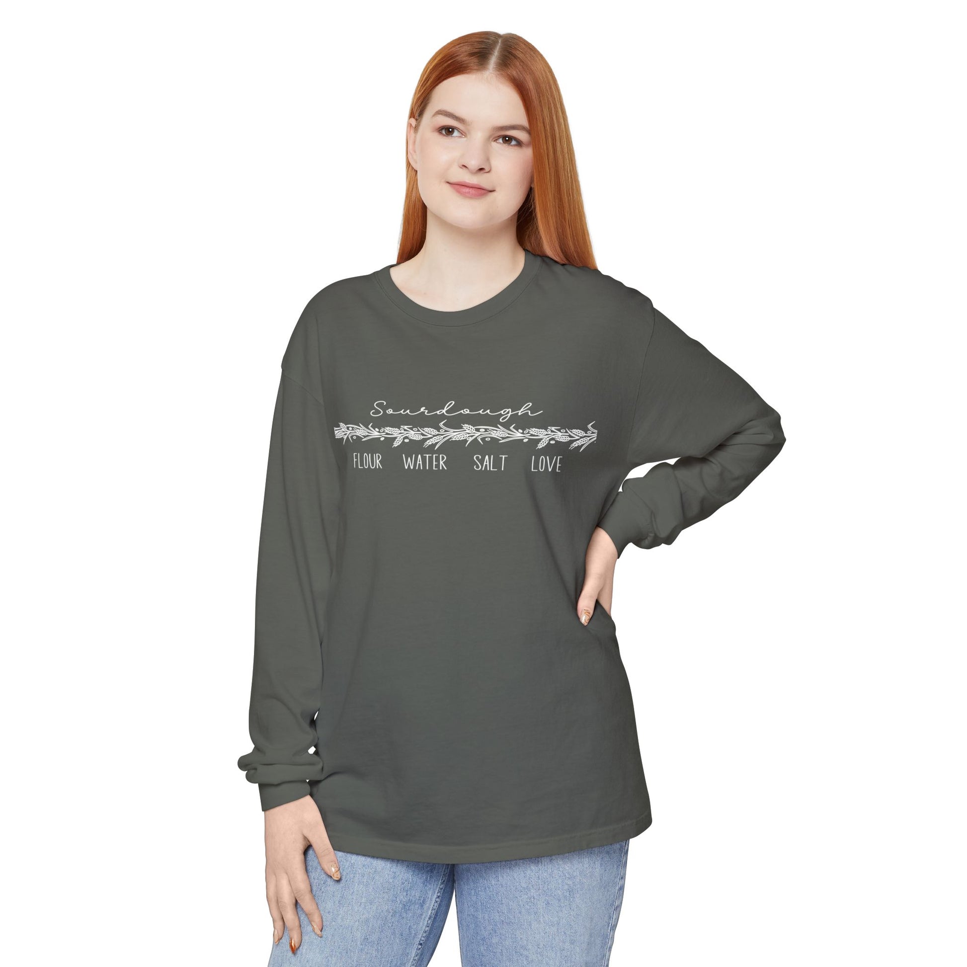 Personalized Flour Water Salt Love Sourdough Long Sleeve T-Shirt - Amazing Faith Designs