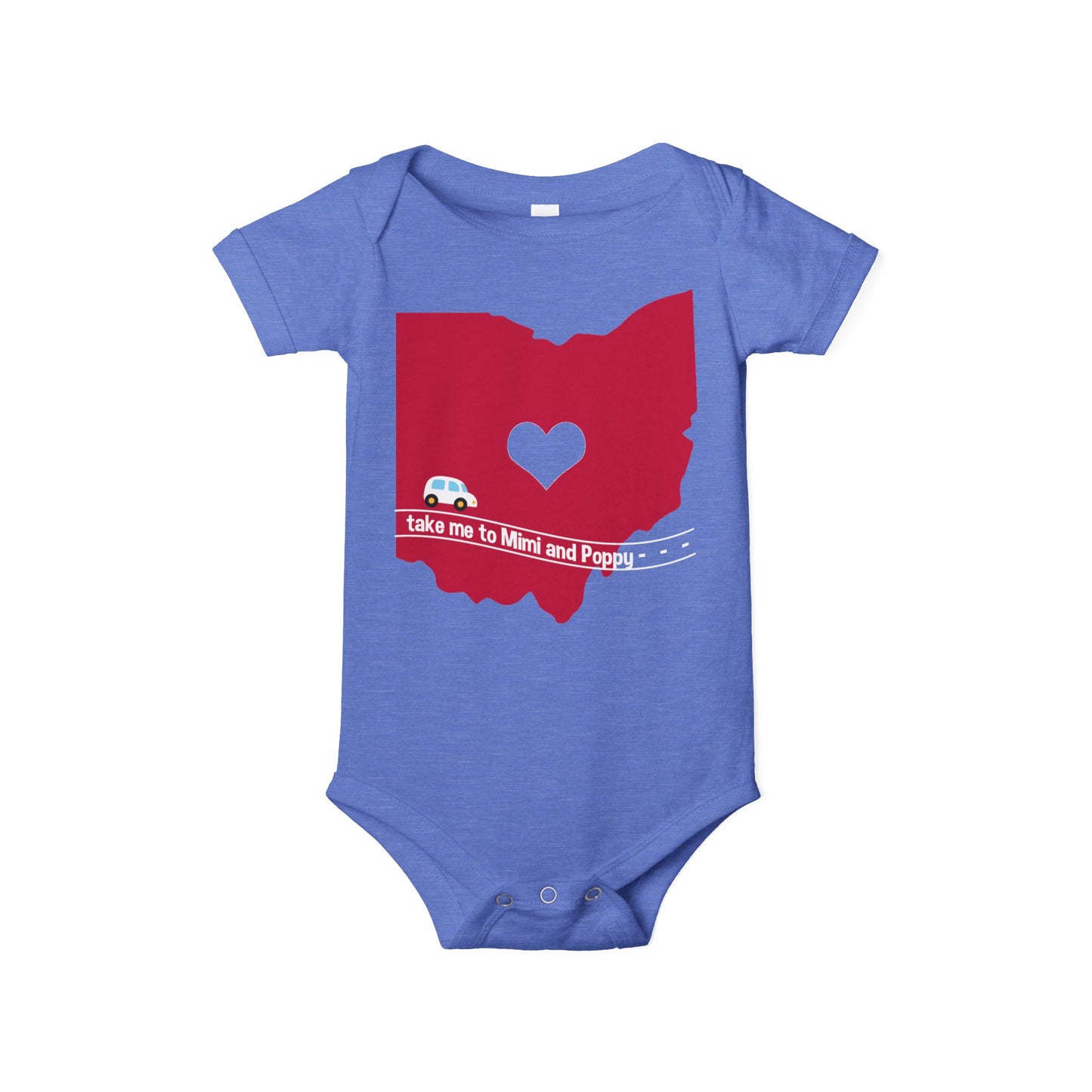 Personalized Grandparent State Heart Baby Onesie - Amazing Faith Designs