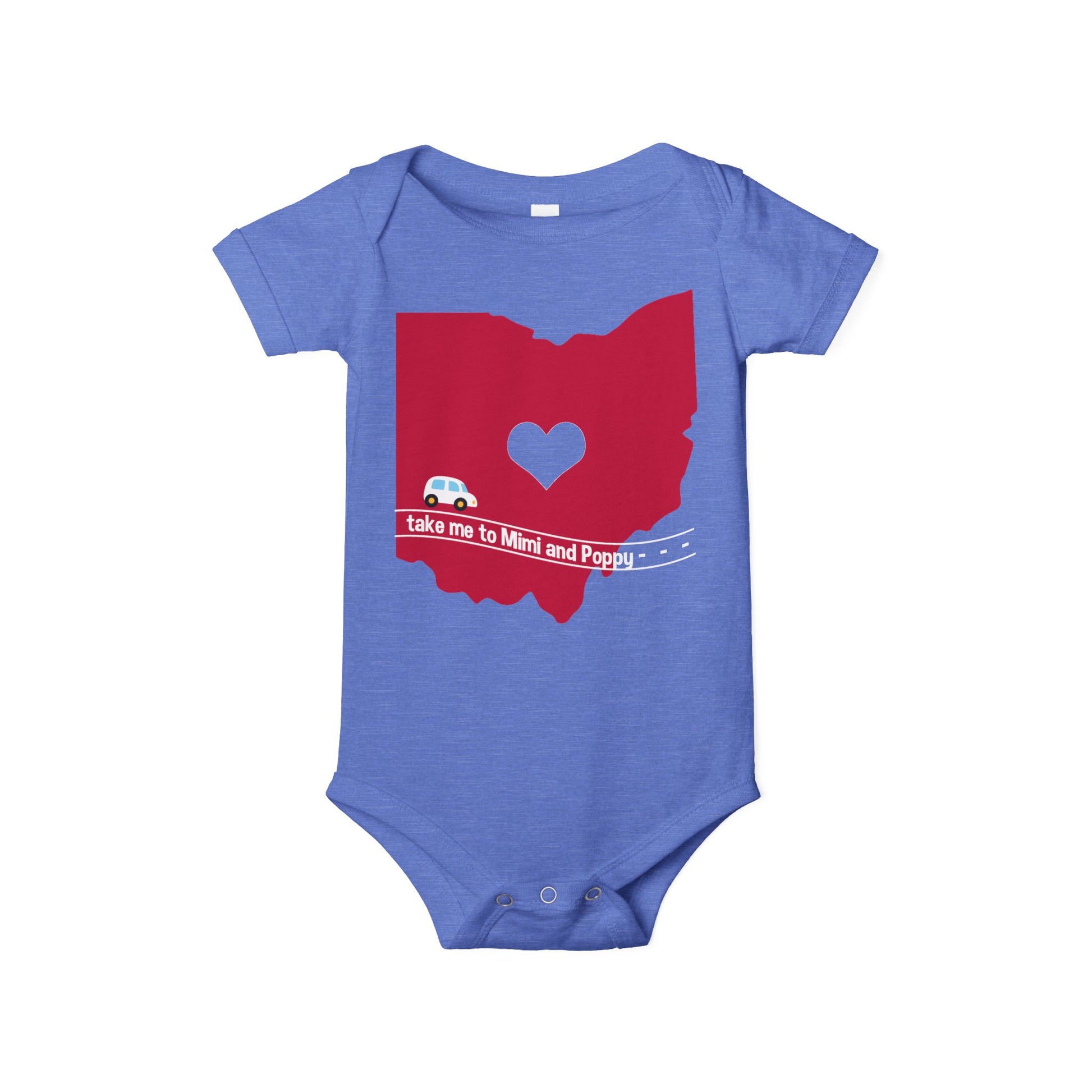 Personalized Grandparent State Heart Baby Onesie - Amazing Faith Designs