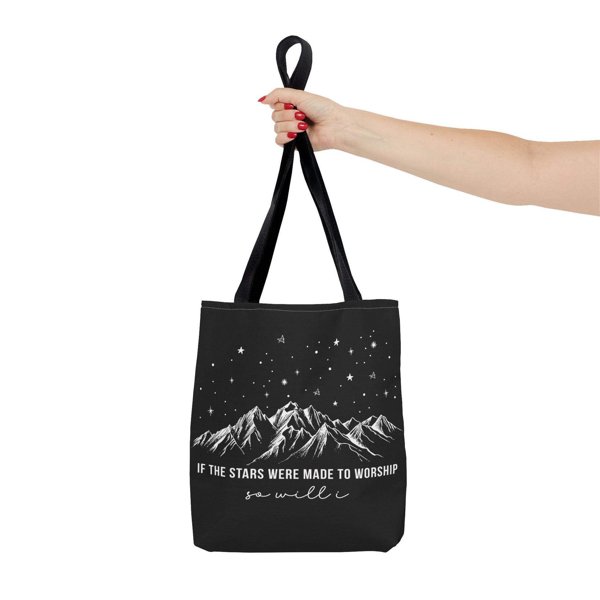 Christian Tote Bag — "If the Stars Were Made to Worship, So Will I" - Amazing Faith Designs