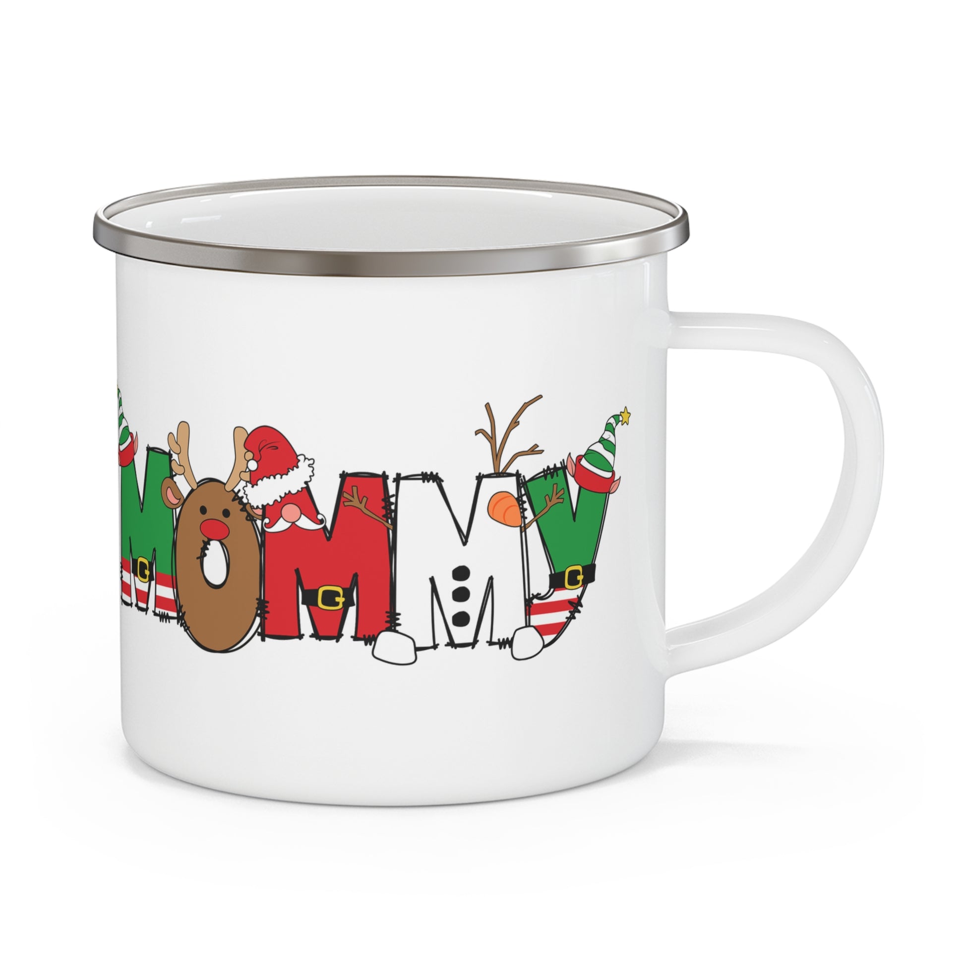 Mommy Christmas Enamel Camping Mug 12oz - Amazing Faith Designs