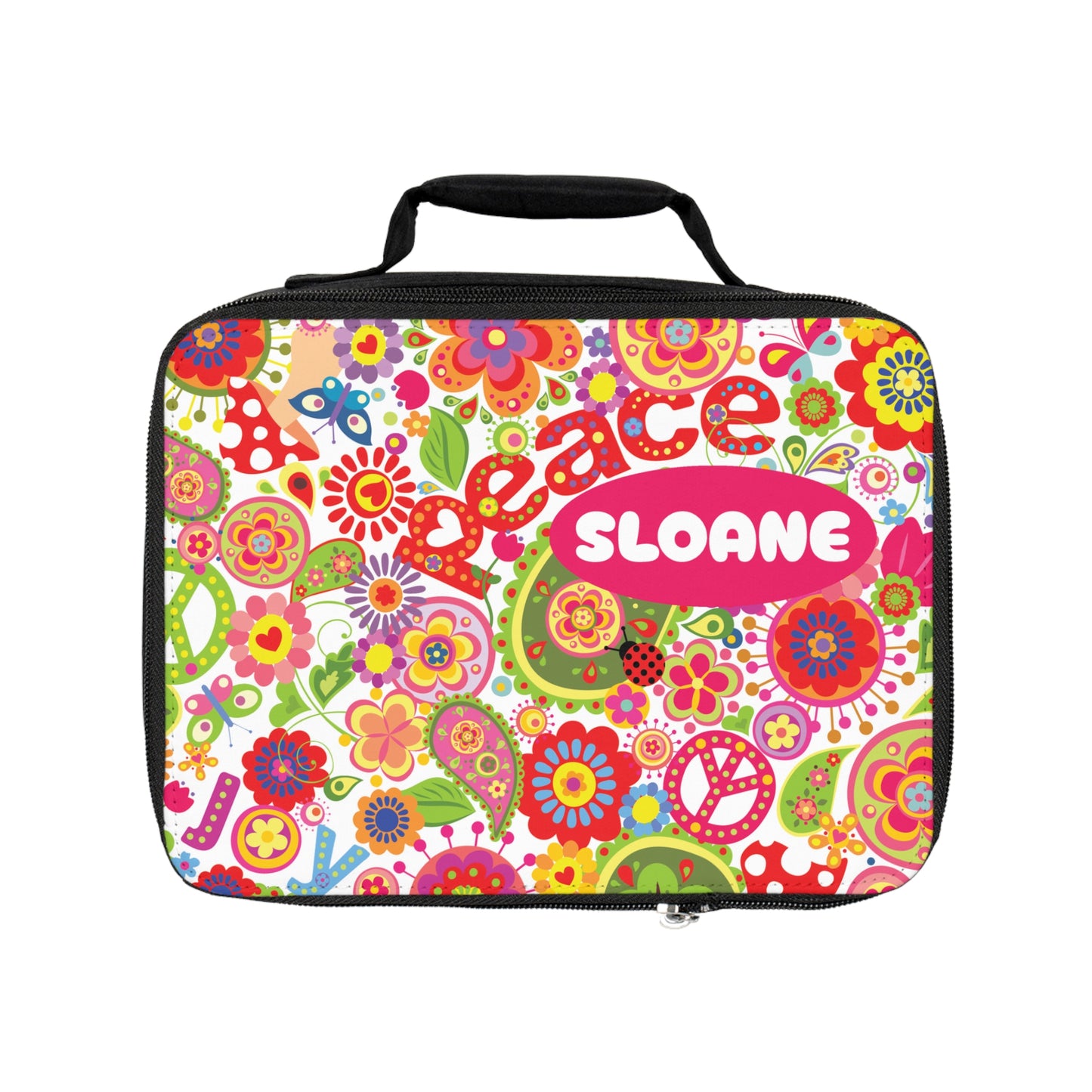 Hippie Flowers Personalized Lunch Box - Amazing Faith Designs