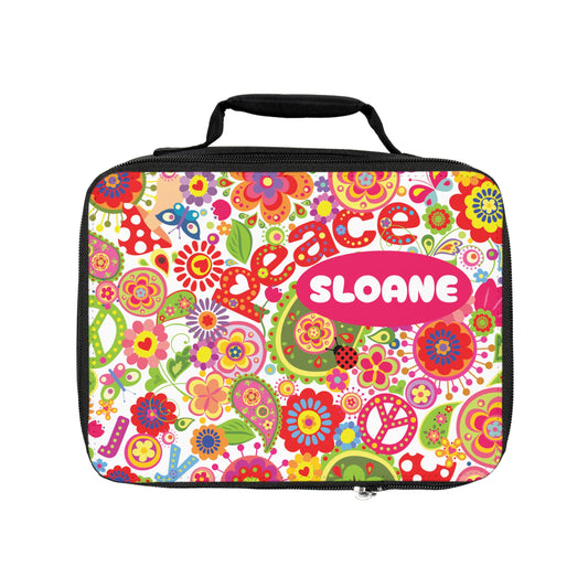 Hippie Flowers Personalized Lunch Box - Amazing Faith Designs