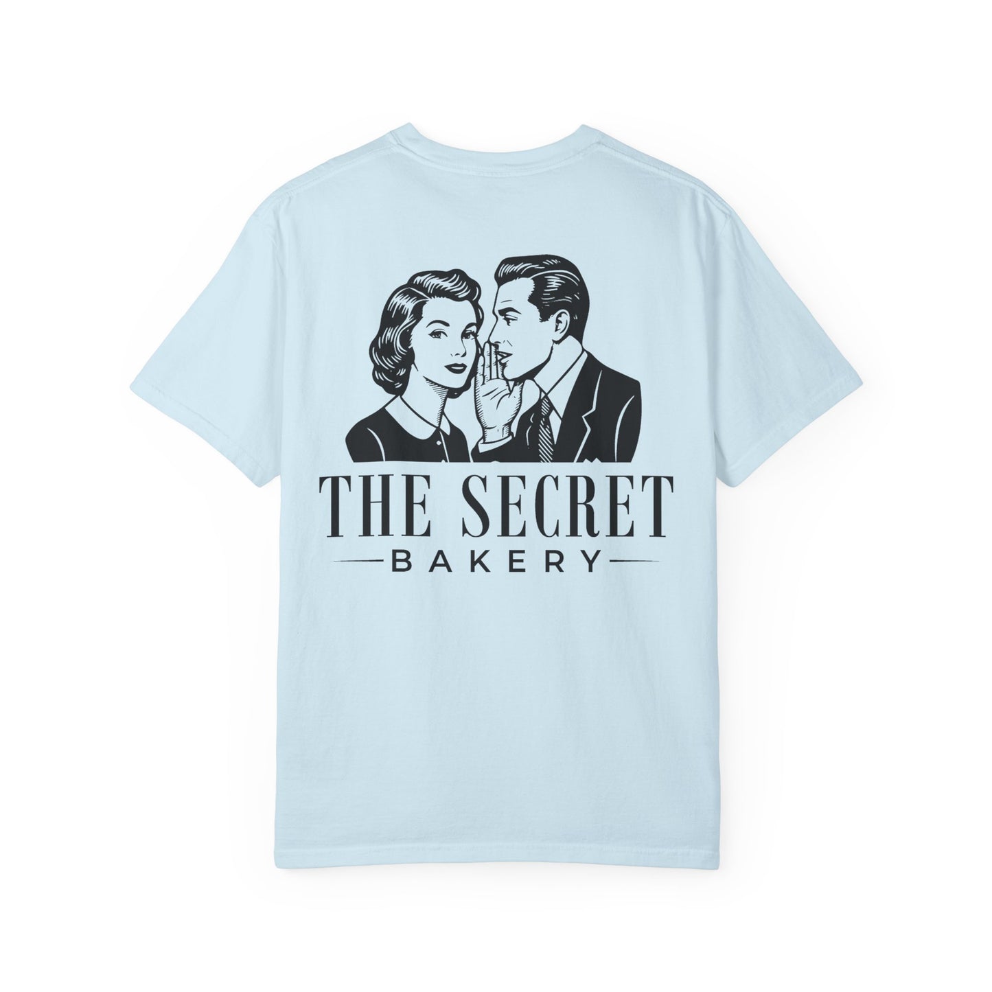 The Secret Bakery Custom Logo Comfort Colors Shirt with back print - Amazing Faith Designs